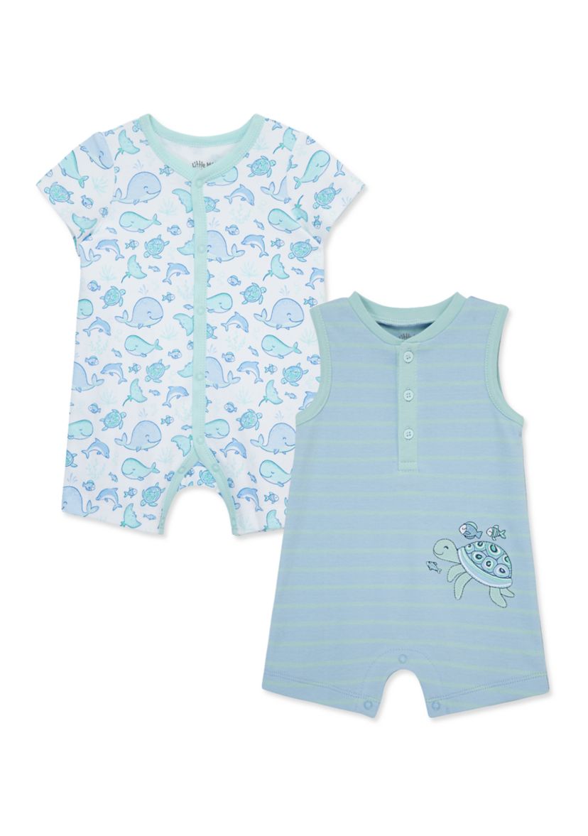 Baby Boys Sea Life Two Pack Rompers