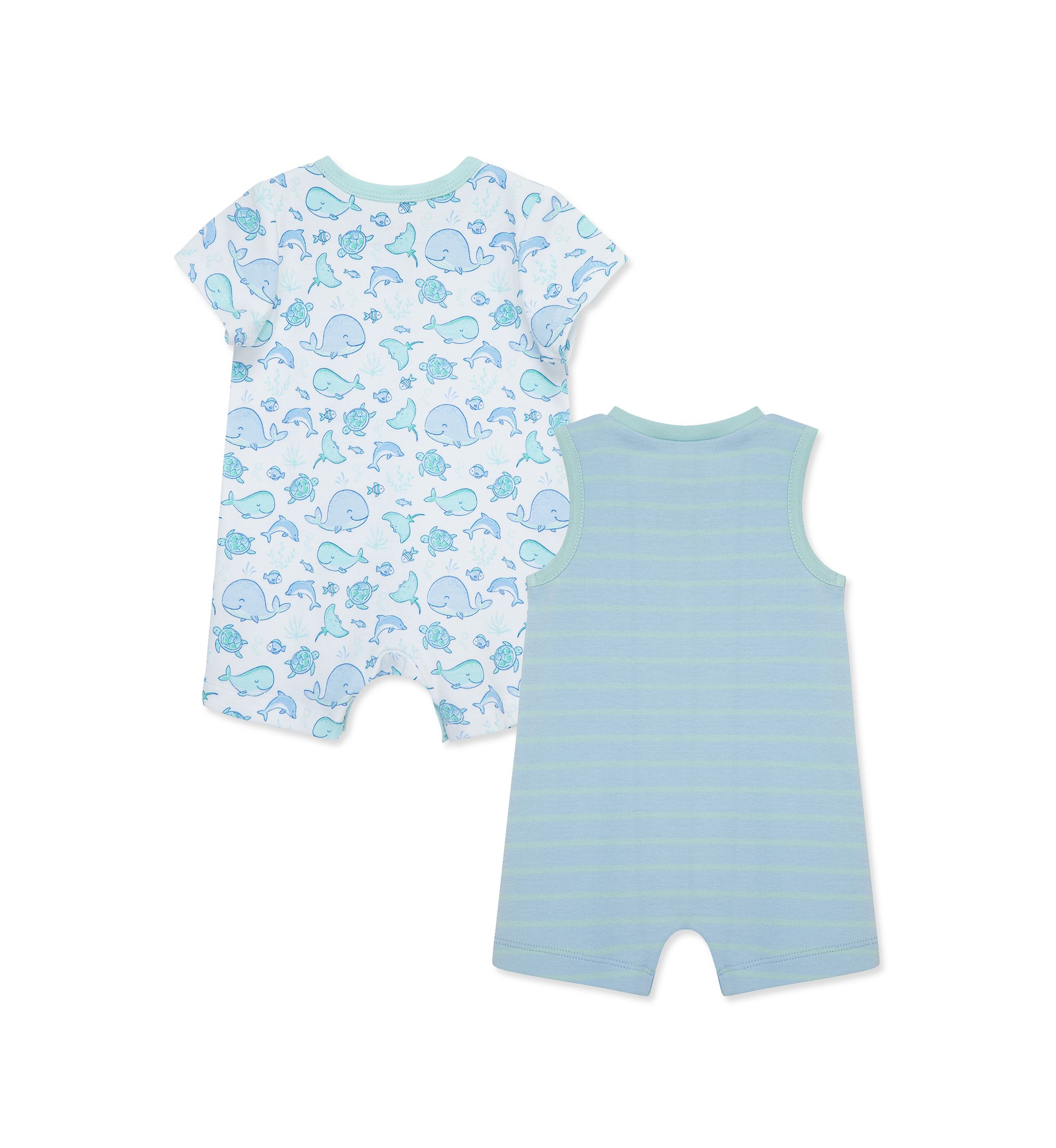 Baby Boys Sea Life Two Pack Rompers