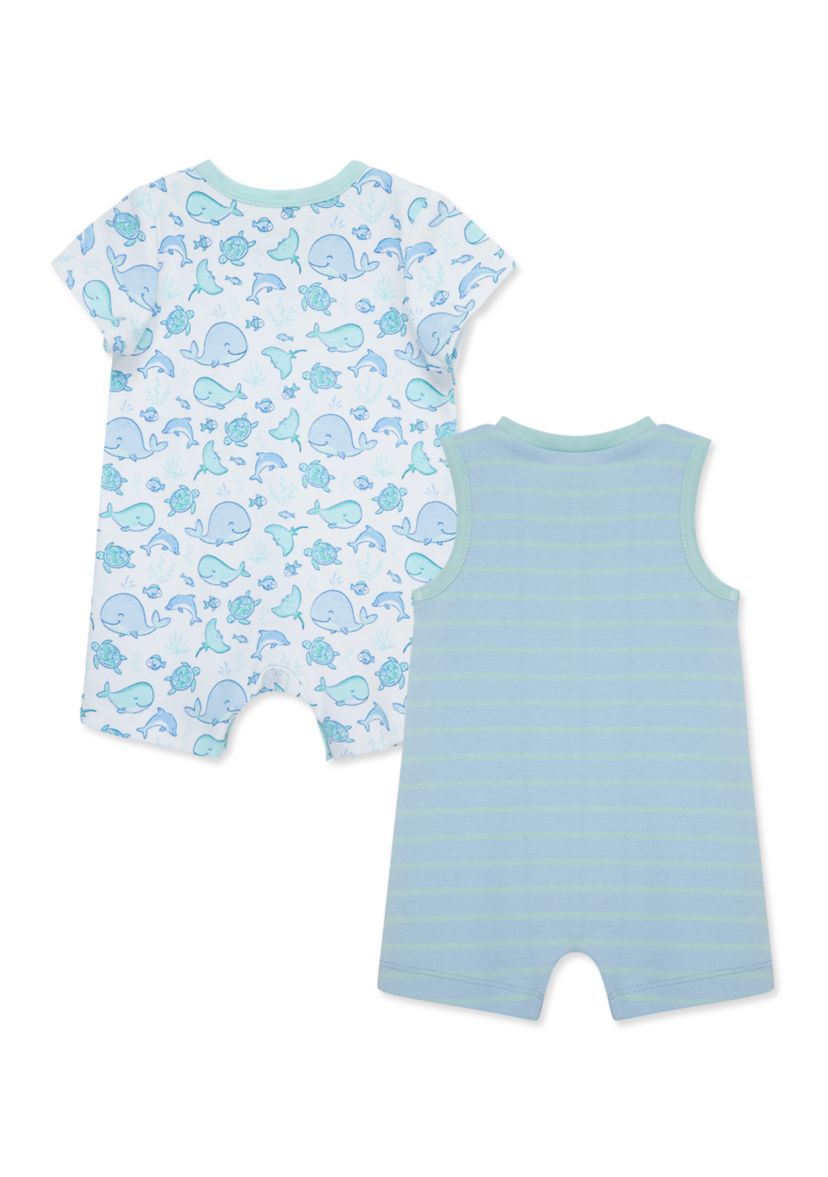 Baby Boys Sea Life Two Pack Rompers