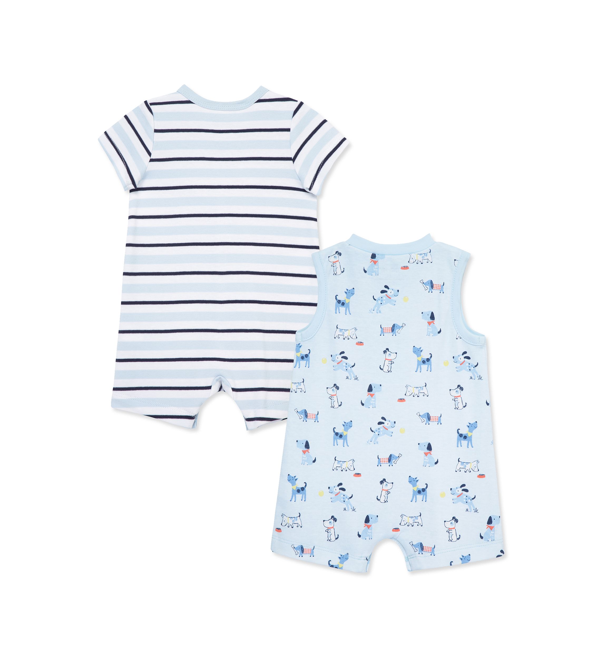 Baby Boys Puppies Two Pack Rompers