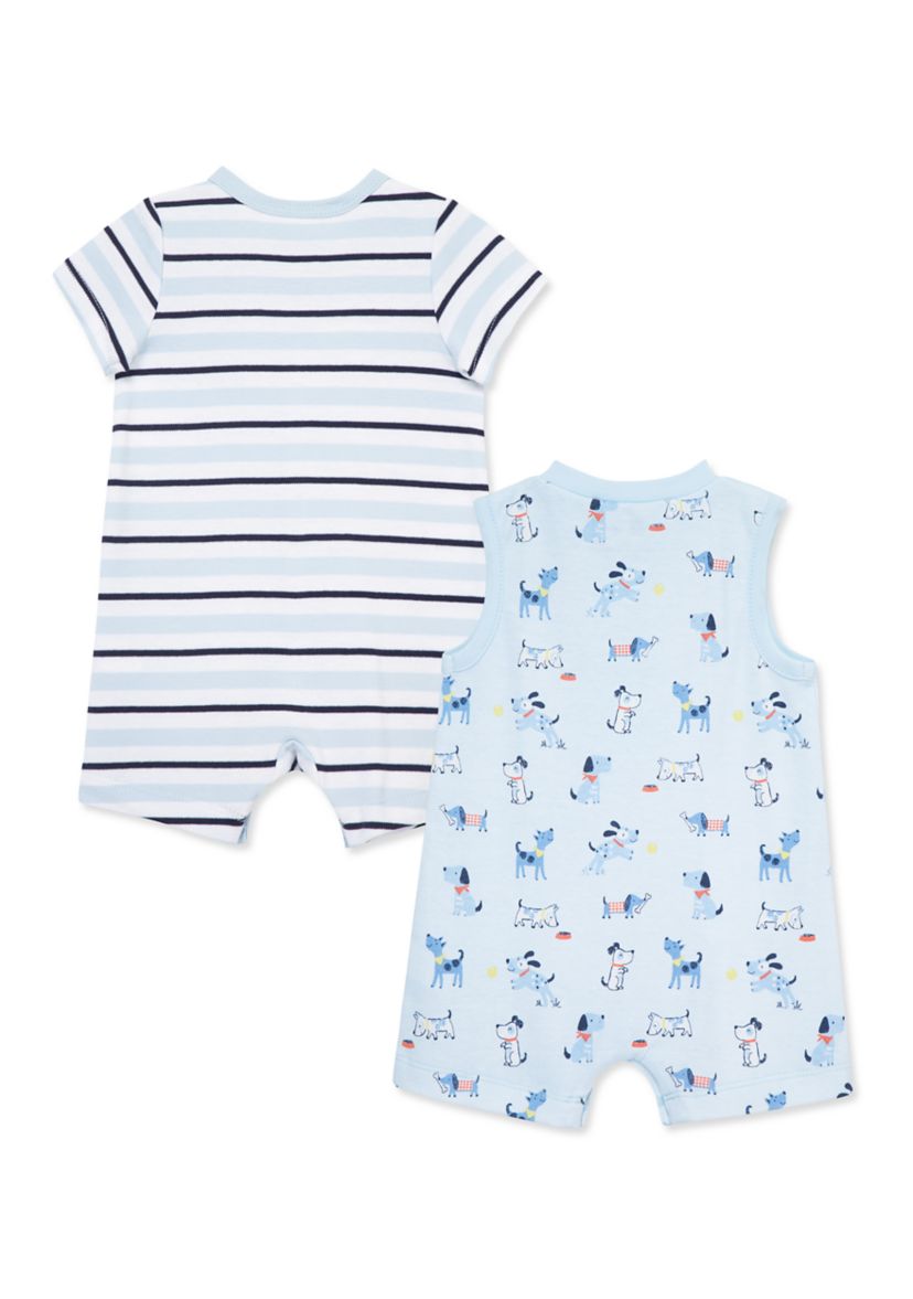 Baby Boys Puppies Two Pack Rompers