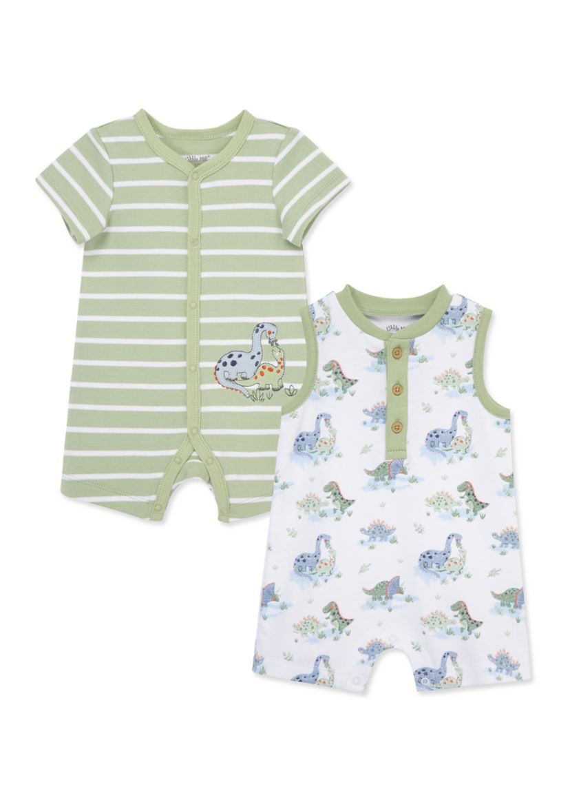 Baby Boys Dinos Two Pack Rompers