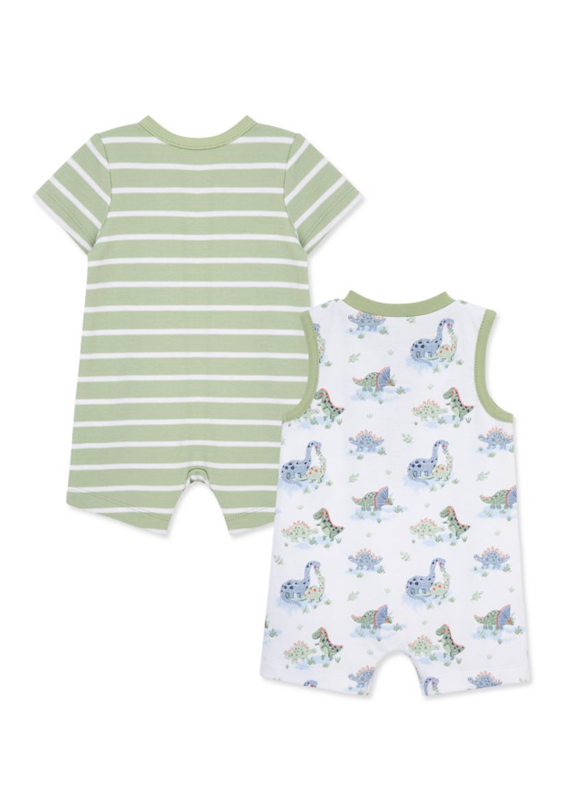 Baby Boys Dinos Two Pack Rompers