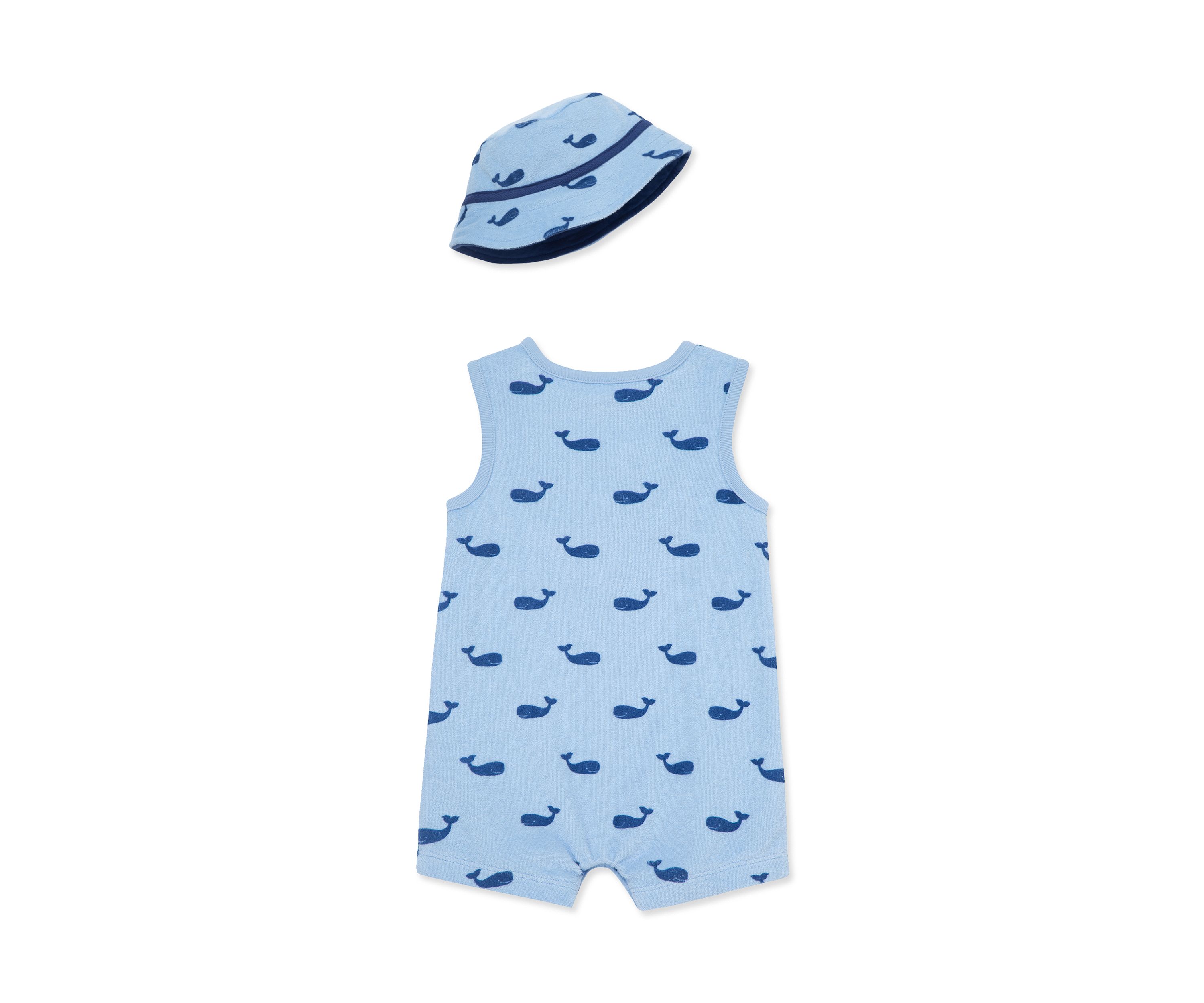 Baby Boys Whales Romper with Hat