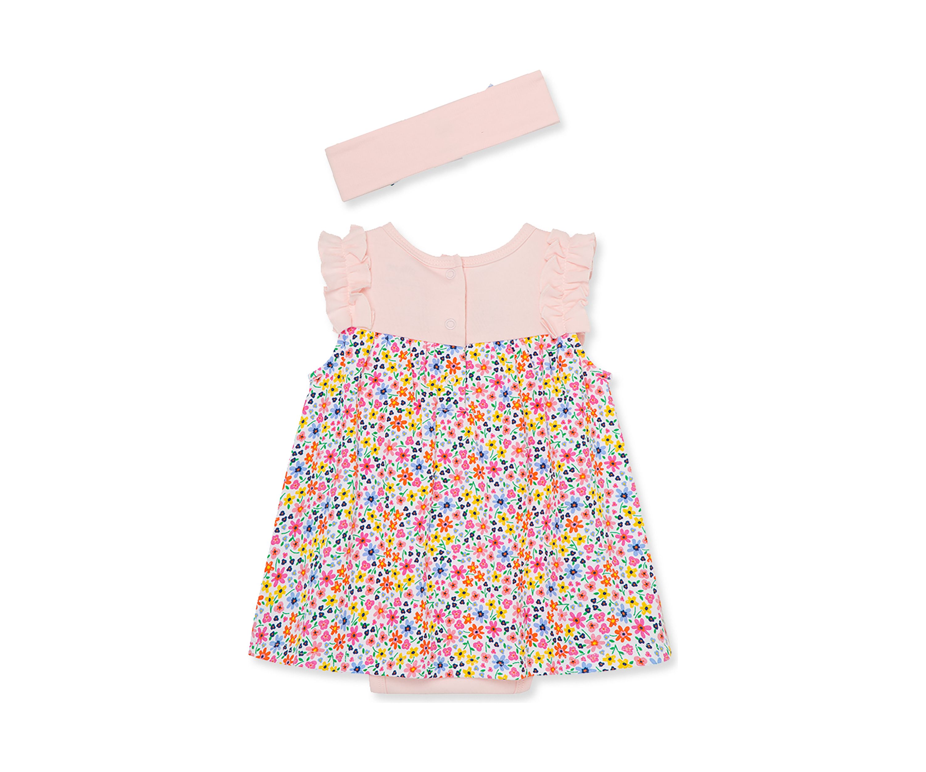 Baby Girls Garden Bodysuit Dress with Headband