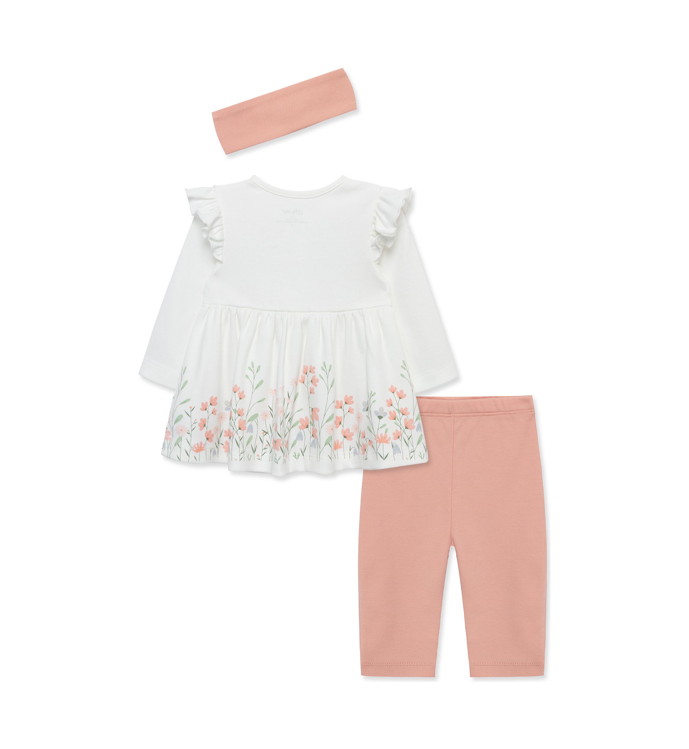 Baby Girls Meadow Border Printed Top Set with Headband