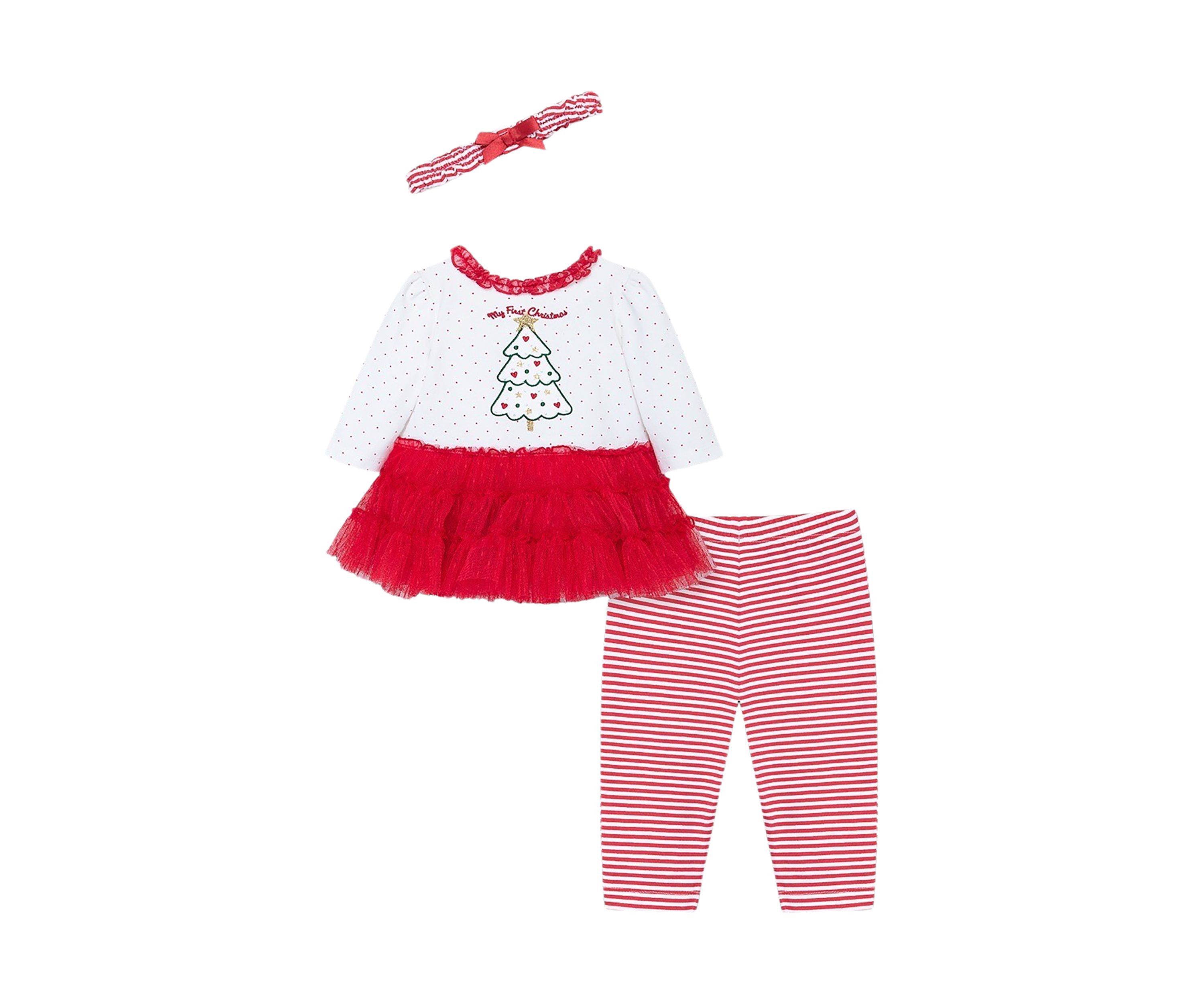 Baby Girls Sparkle Tree Dress with Leggings and Headband