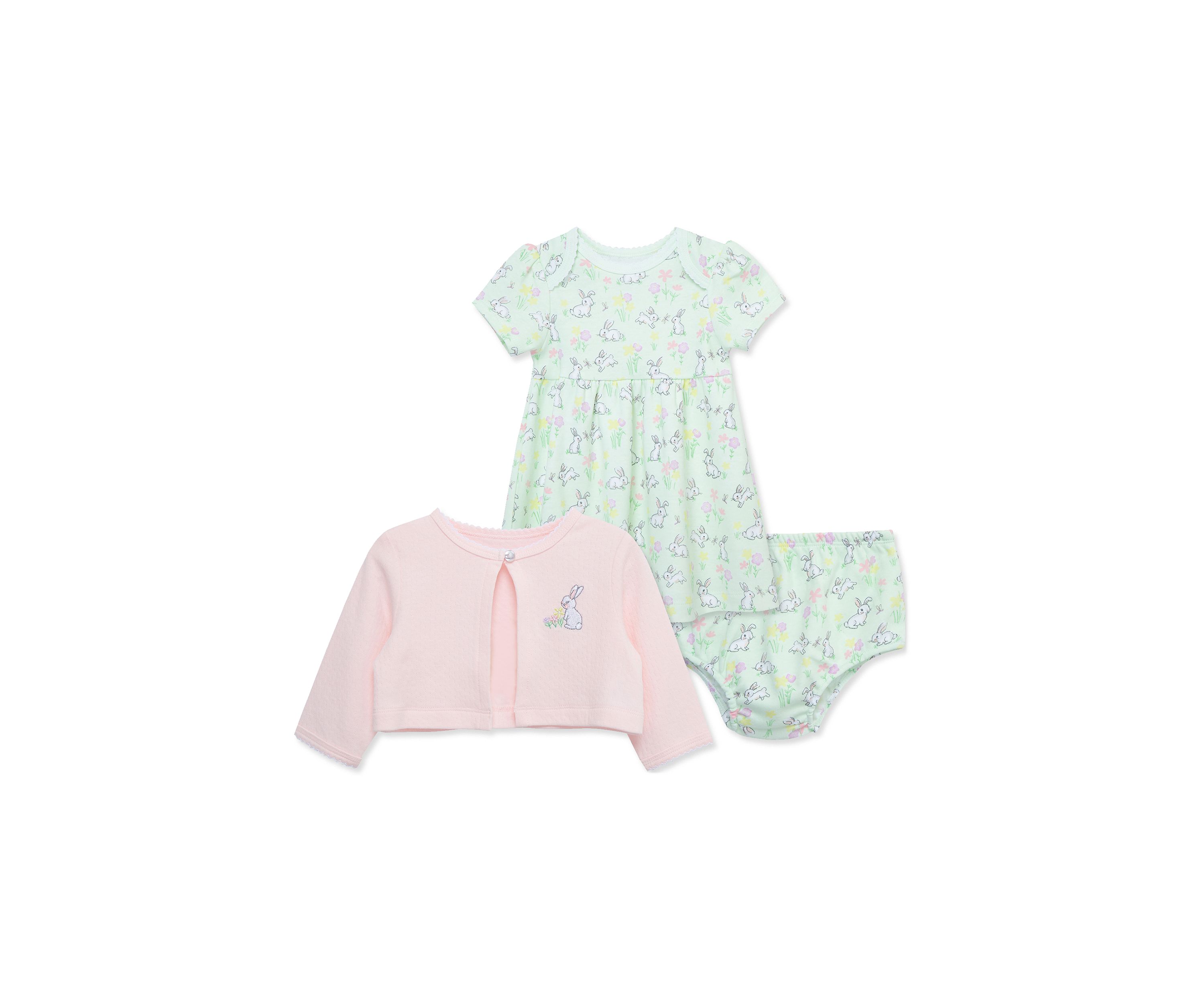 Baby Girls Bunny Garden Dress Set with Bloomers