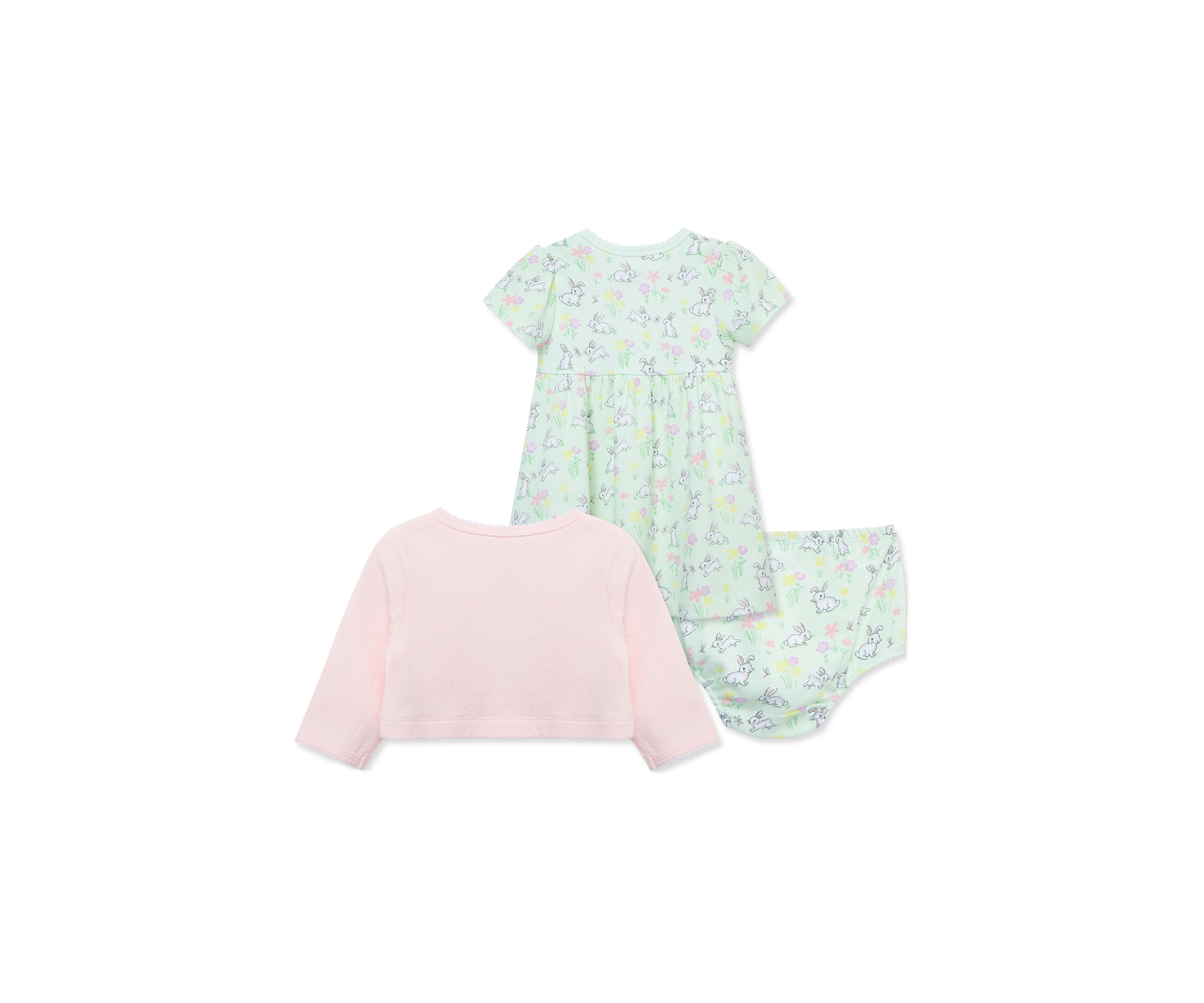 Baby Girls Bunny Garden Dress Set with Bloomers