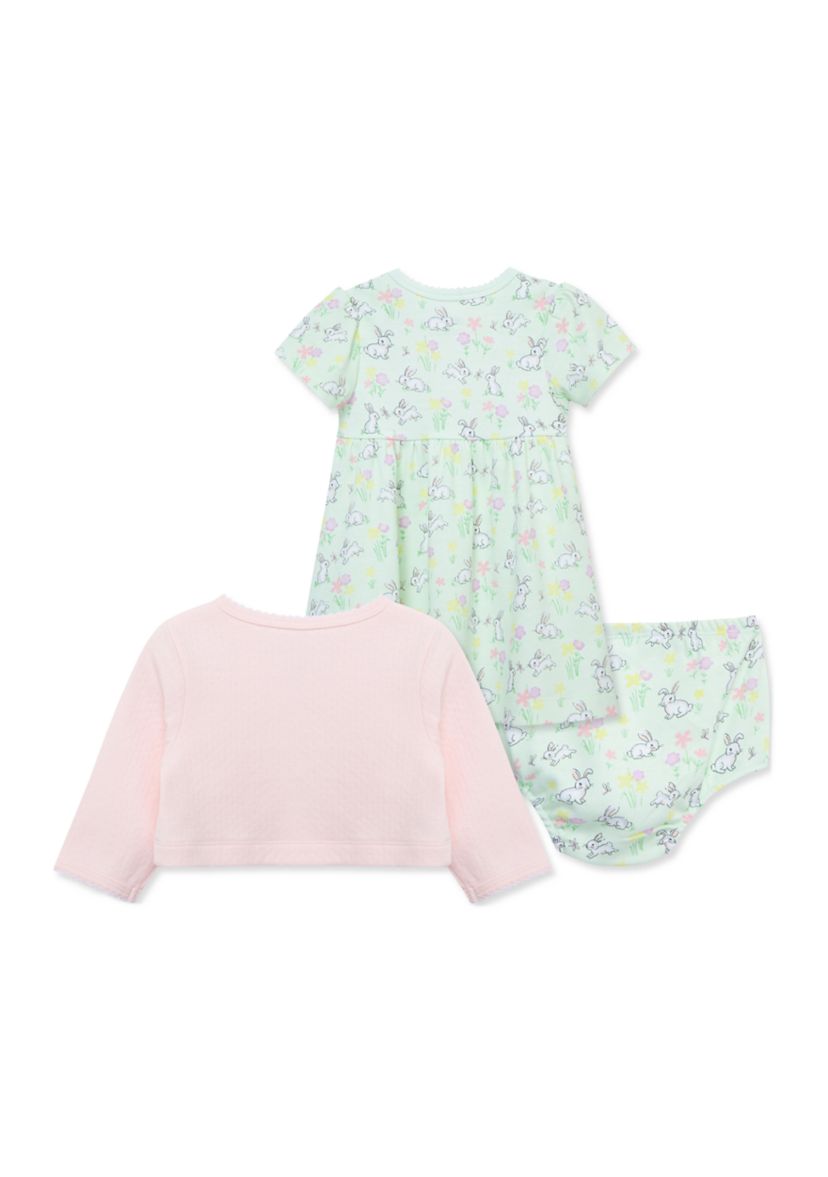 Baby Girls Bunny Garden Dress Set with Bloomers