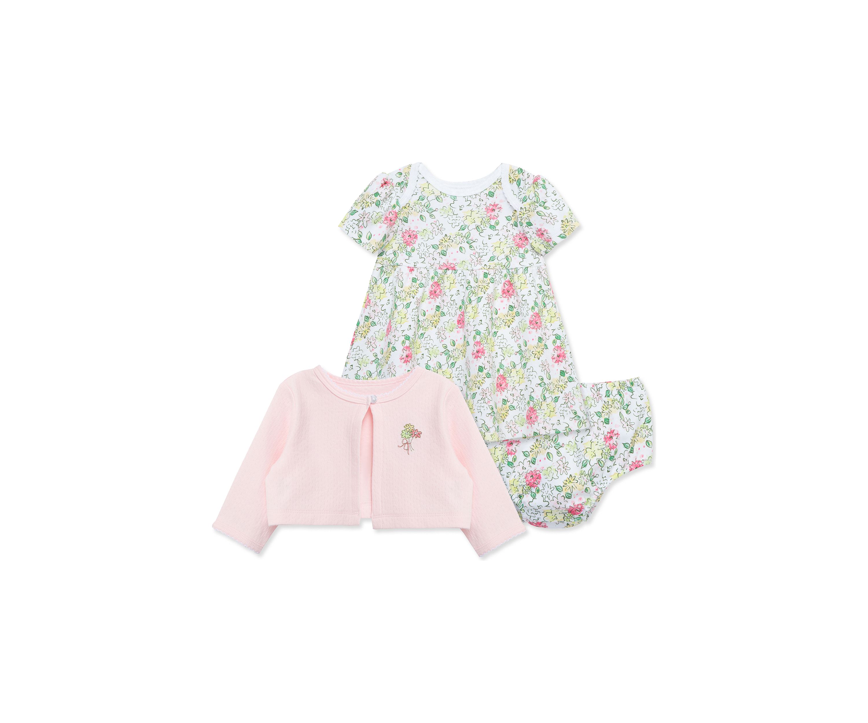 Baby Girls Bouquet Dress Set with Bloomers