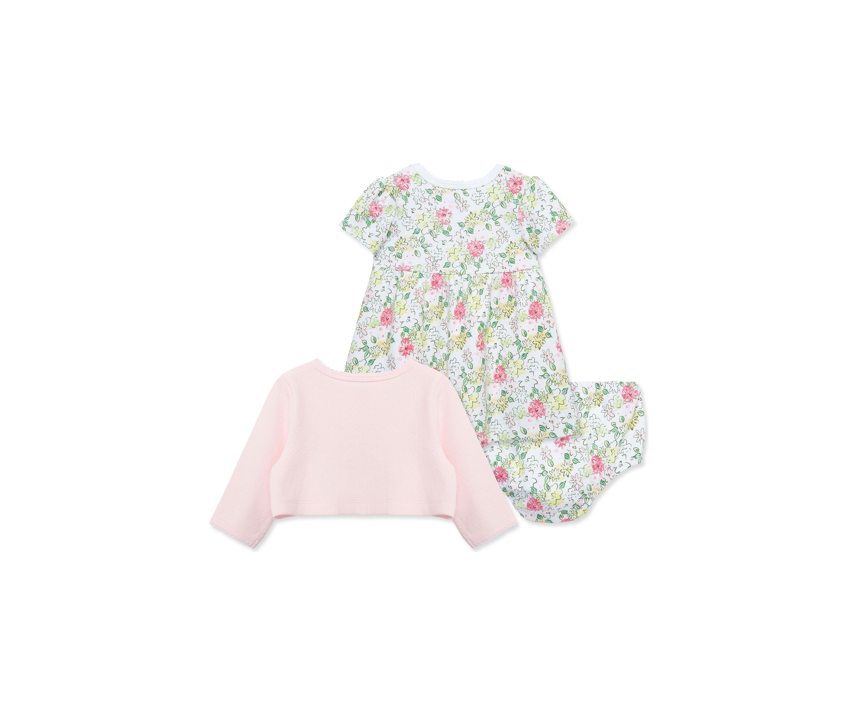 Baby Girls Bouquet Dress Set with Bloomers