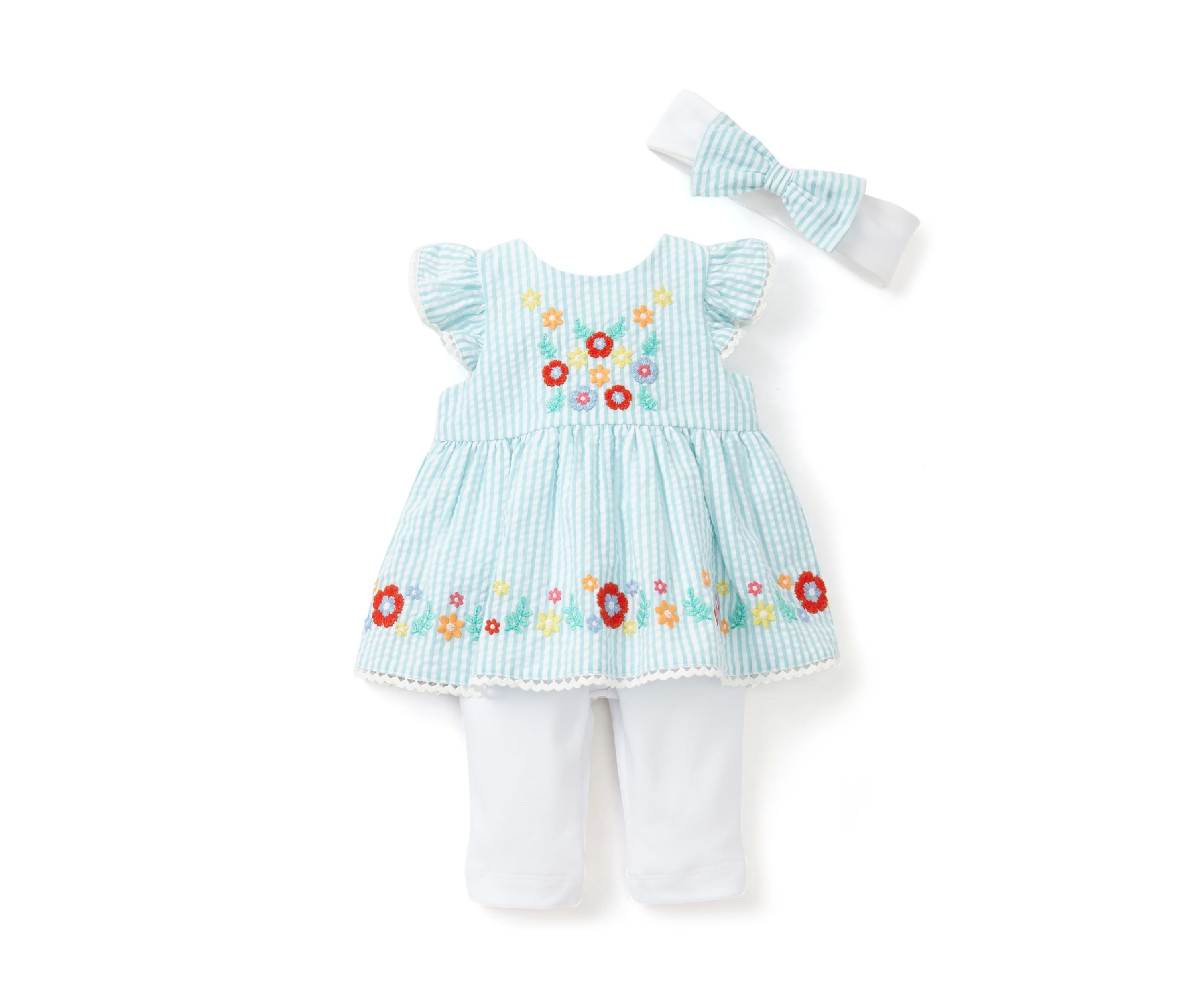 Baby Girls Happy Flowers Top and Headband Set