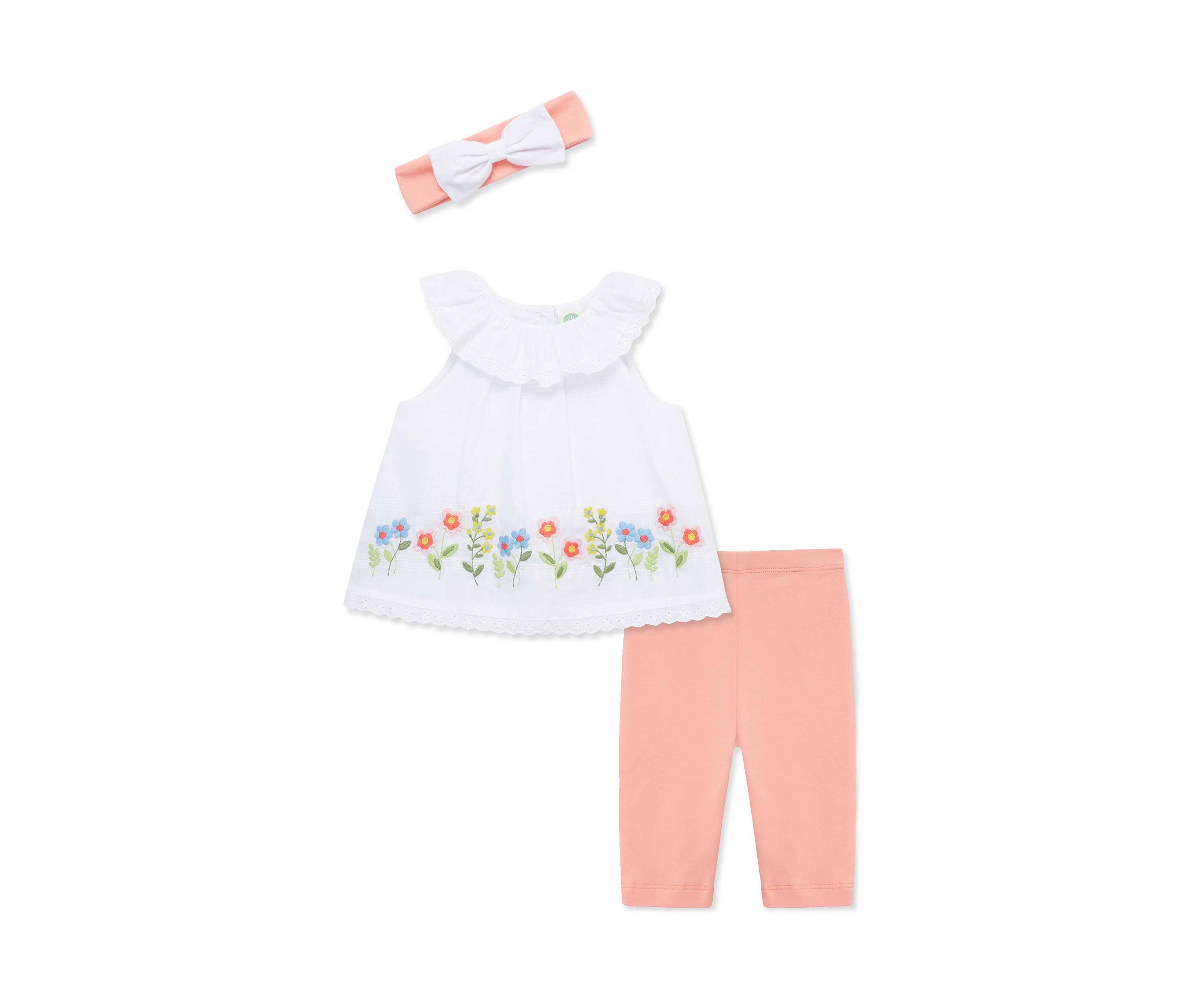 Baby Girls Floral Border Set with Headband