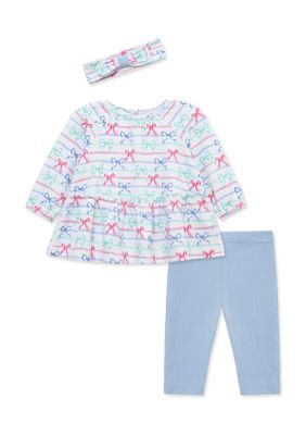 Little Me Baby Girls Ribbons Tunic Set with Headband, 9 Months