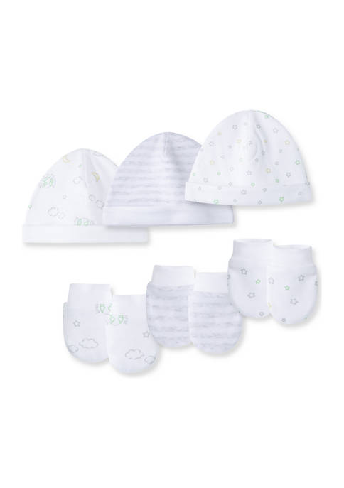 Little Me Baby Star Printed Hats and Mitts
