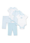 Baby Boy Safari 5 Pack Bodysuits with Pant Set