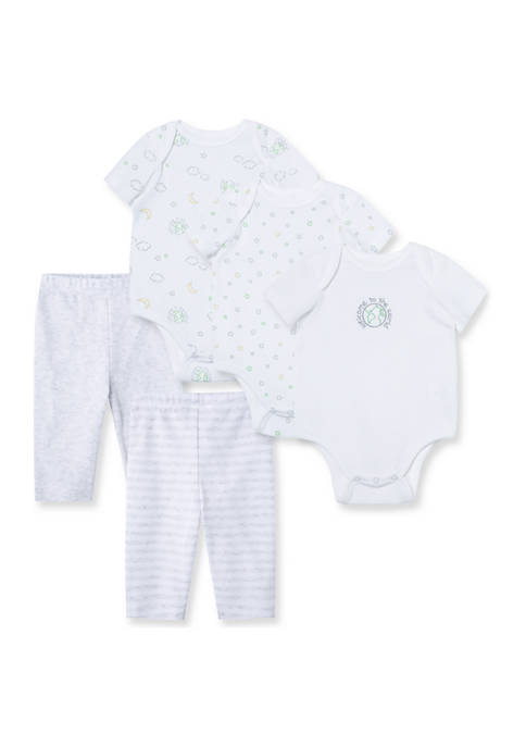 Little Me Baby World Printed Bodysuits and Pants