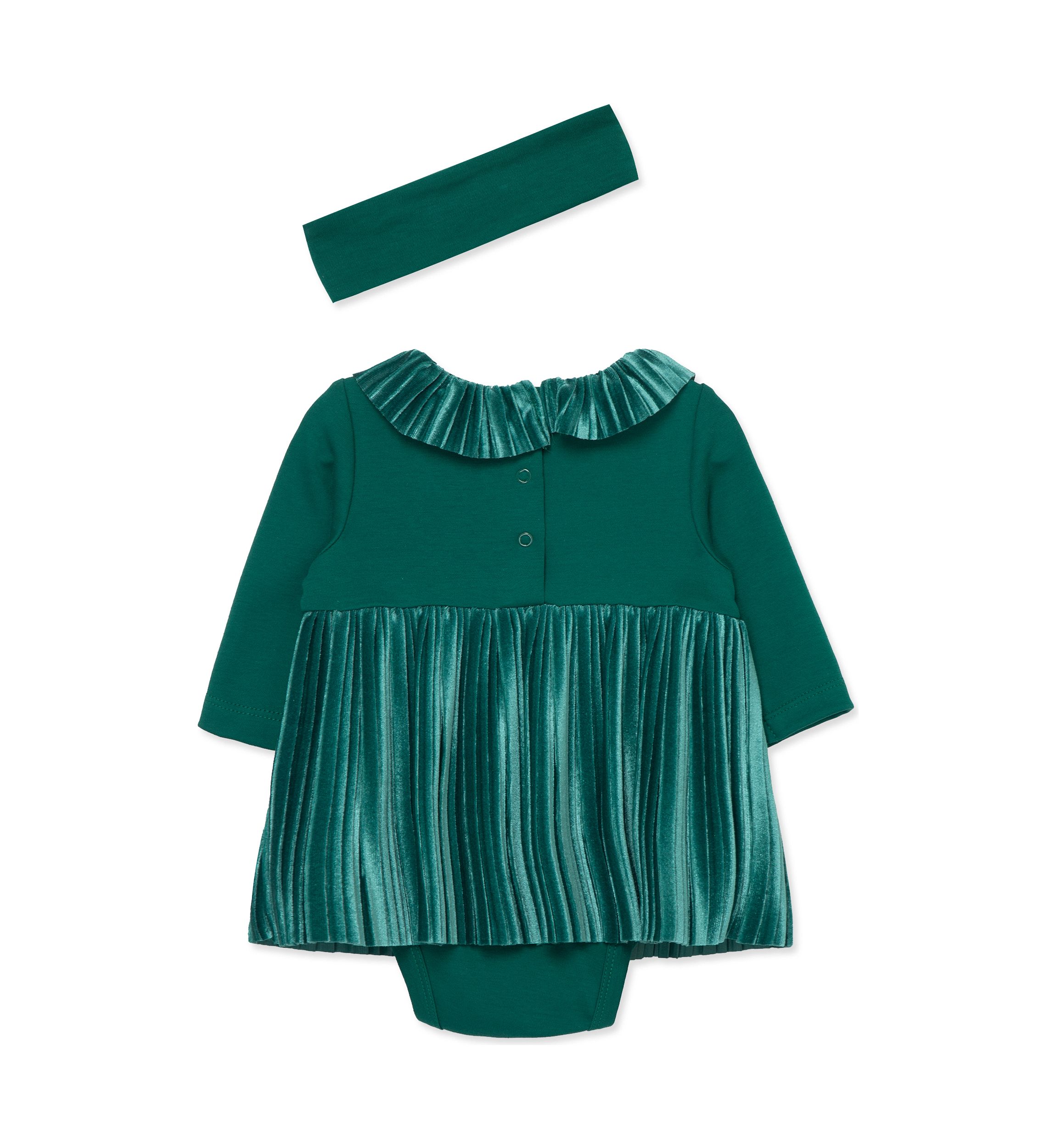 Baby Girls Festive Bodysuit Dress Set with Headband