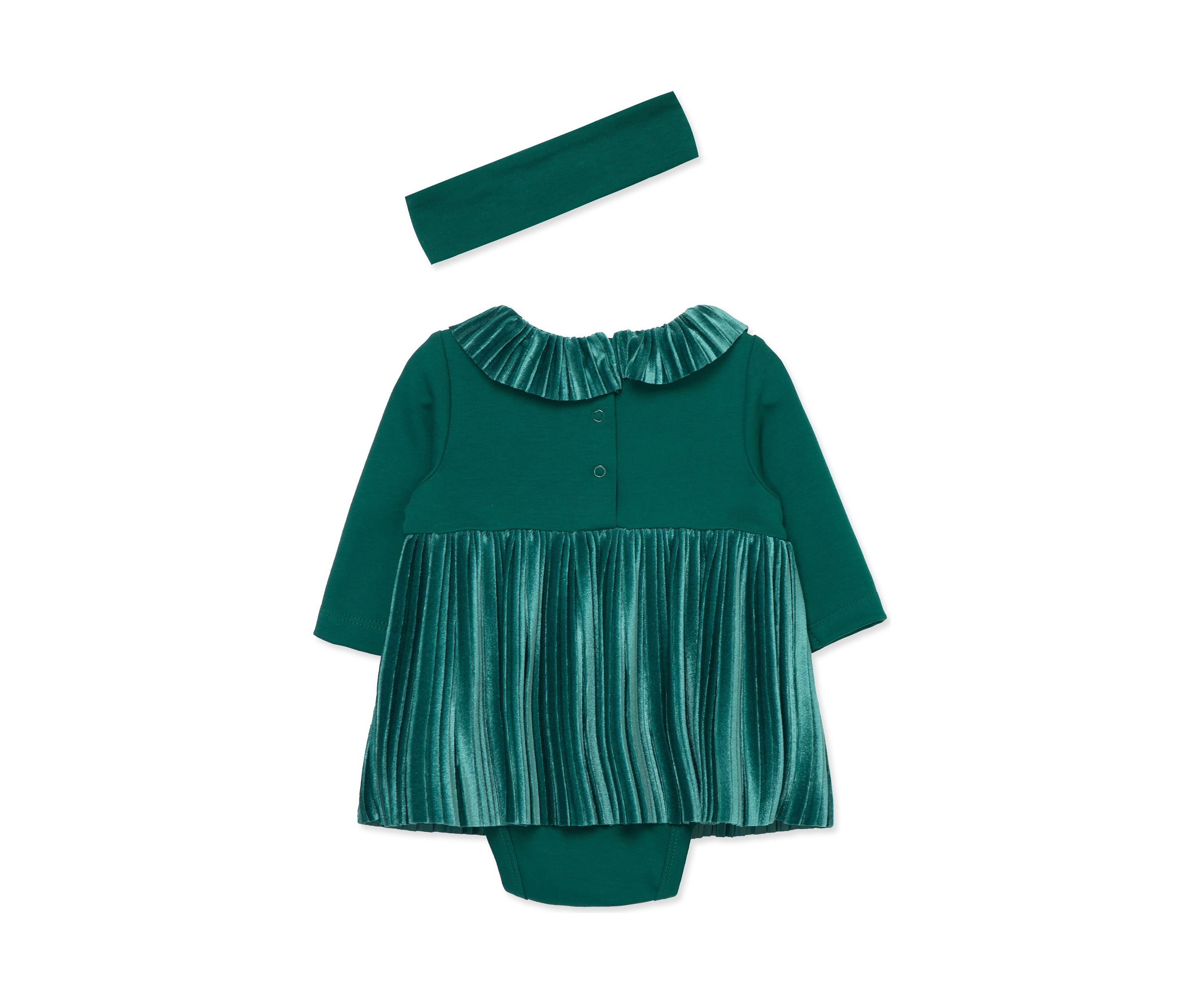 Baby Girls Festive Bodysuit Dress Set with Headband