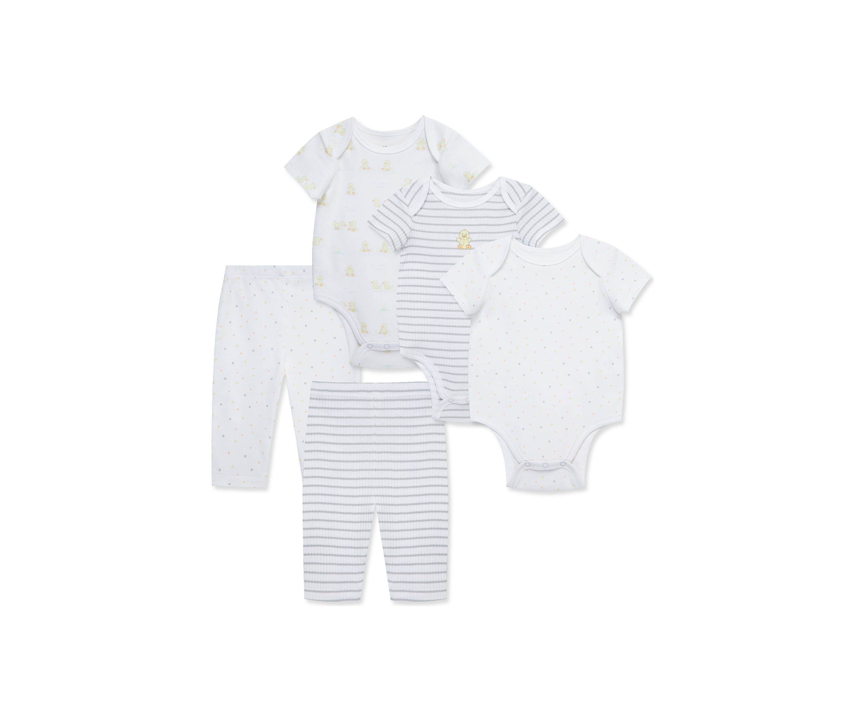 Baby Ducks 5 Piece Bodysuits and Pants Set