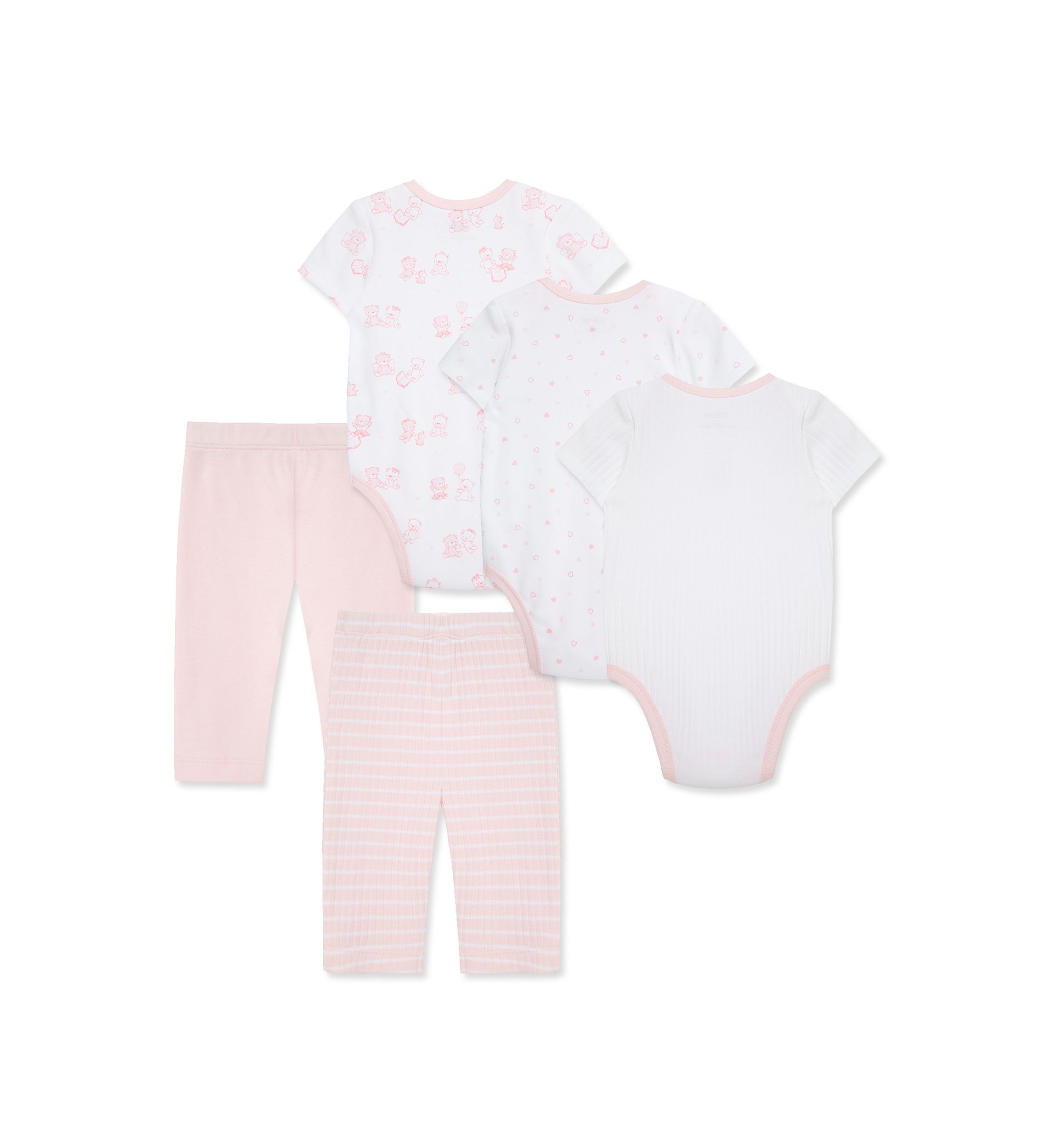 Baby Girls Bears 5 Piece Bodysuit and Pant Set