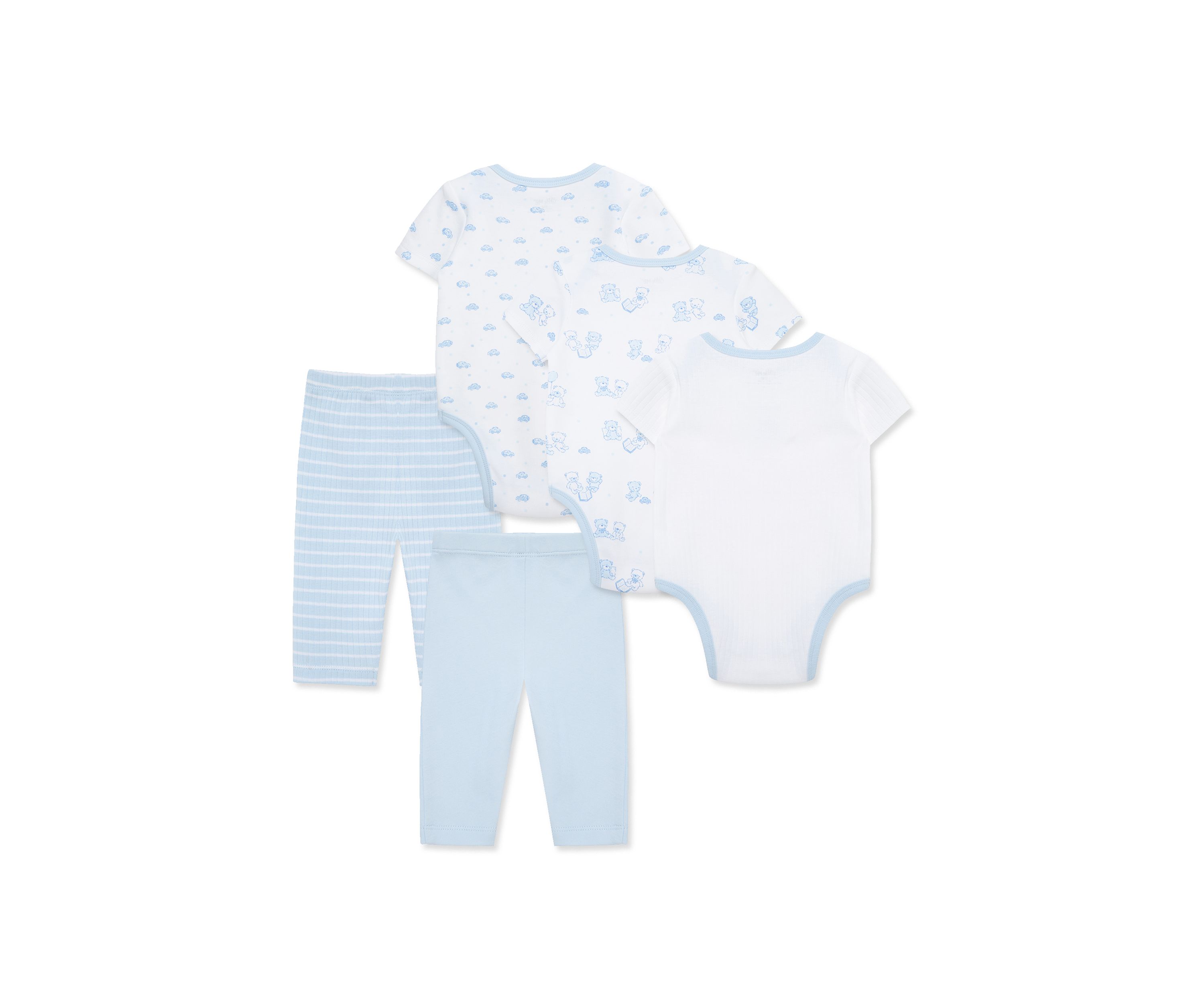 Baby Boys Bears 5 Piece Bodysuit and Pant Set