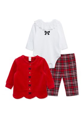 Little Me Baby Girls Bows 3 Piece Cardigan Set