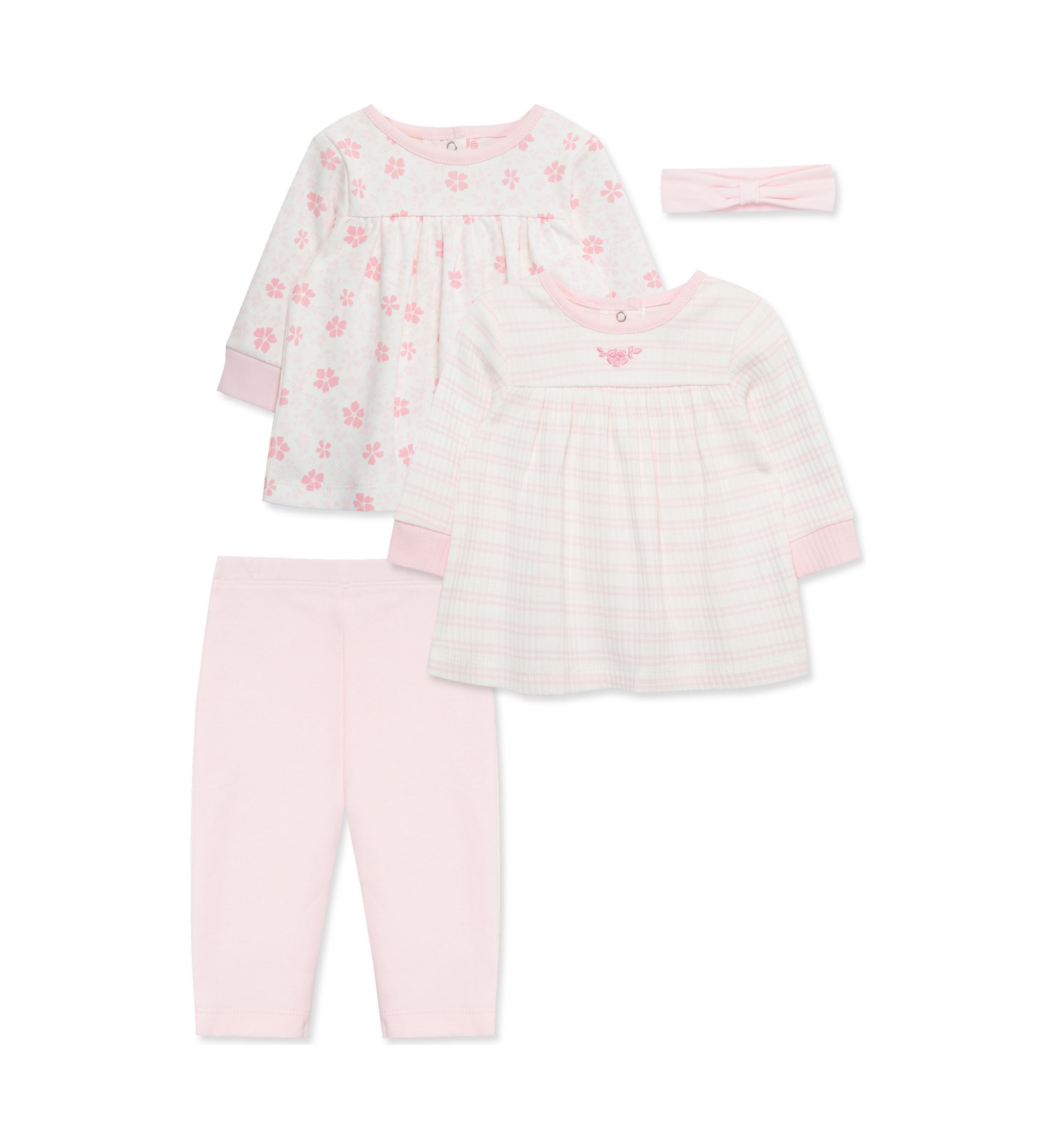 Baby Girls Petals 3 Piece Pant Set with Headband