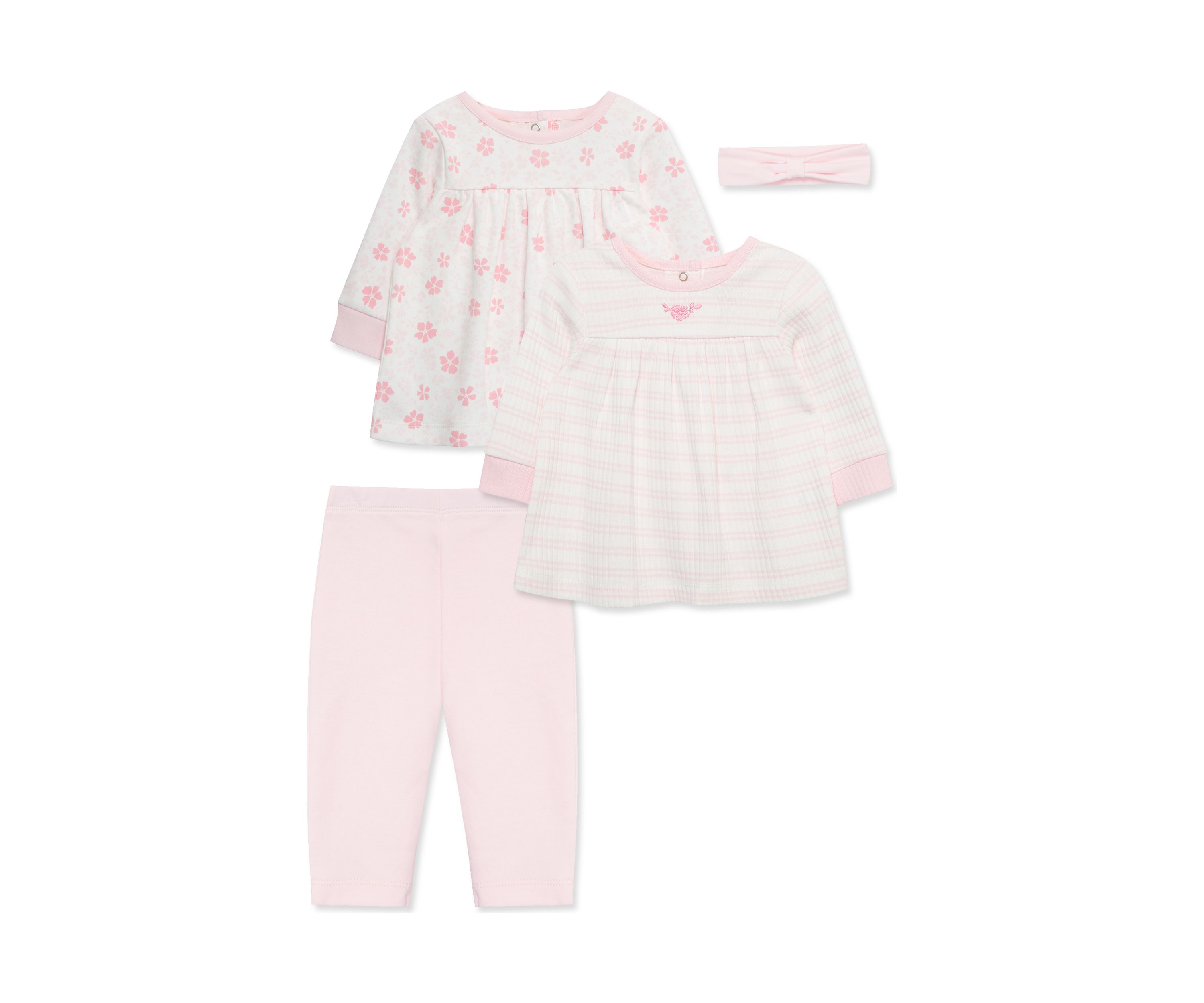 Baby Girls Petals 3 Piece Pant Set with Headband