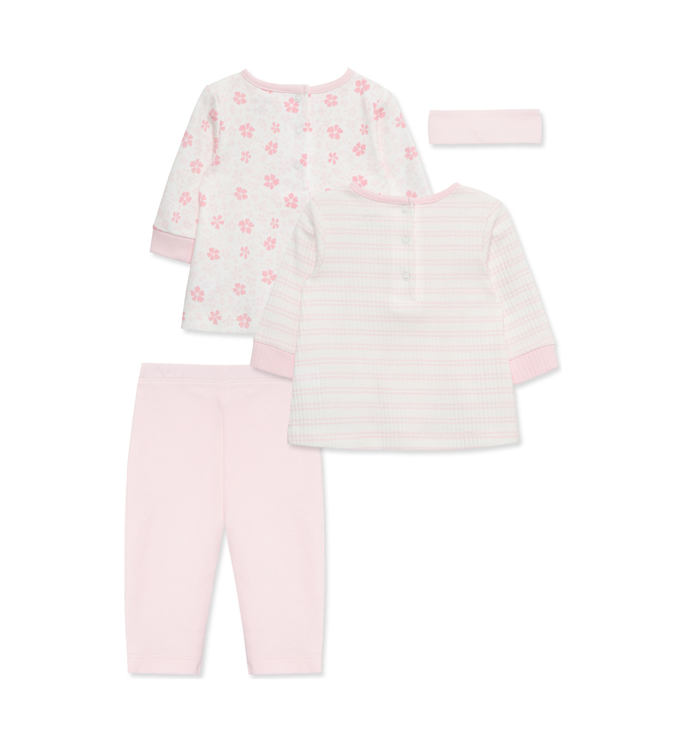Baby Girls Petals 3 Piece Pant Set with Headband