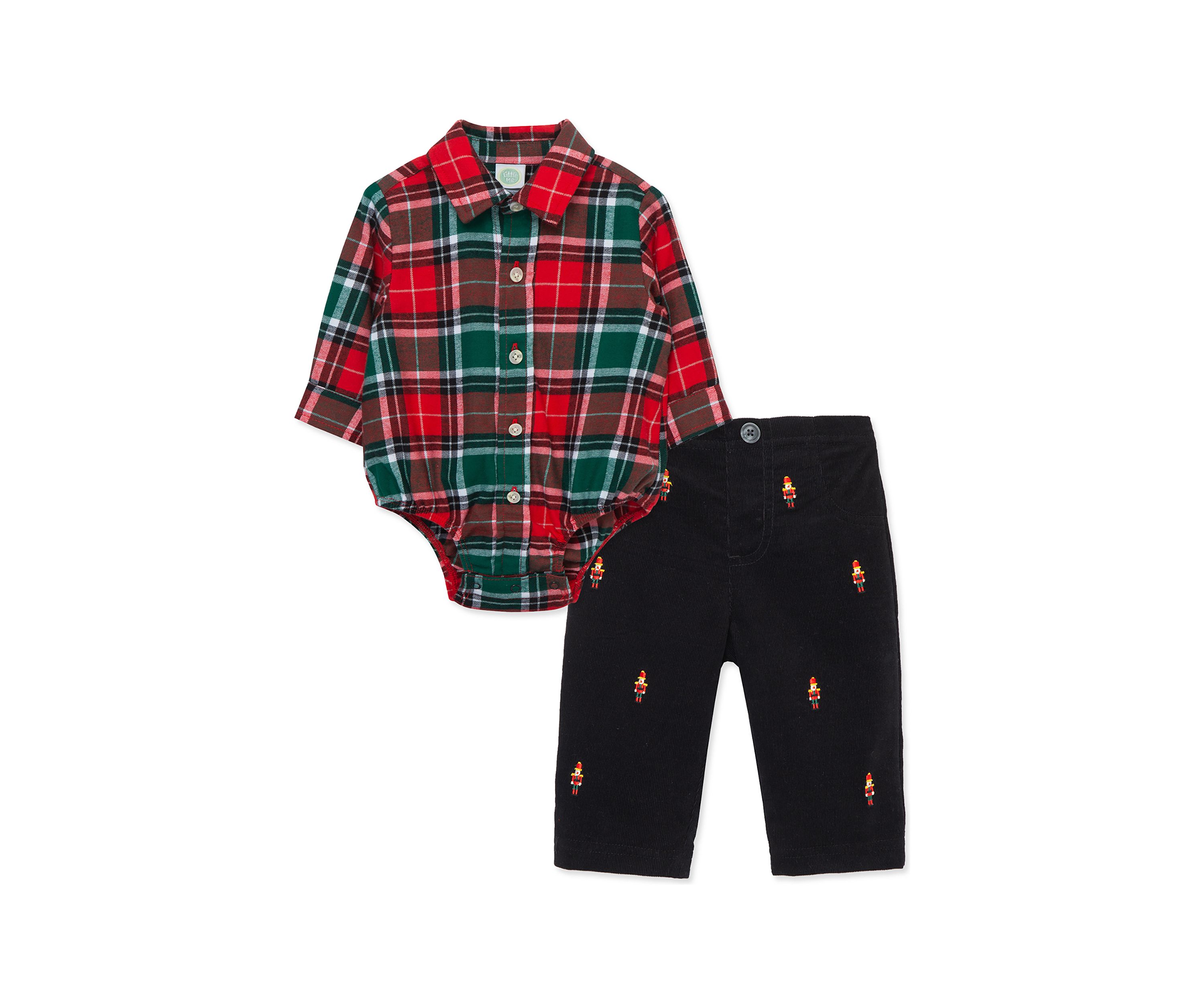 Baby Boys Merry Plaid Pants Set