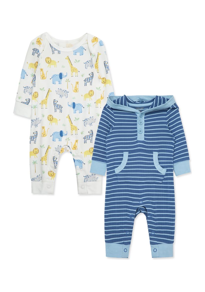 Baby Boys Jungle Fun 2 Pack Coveralls