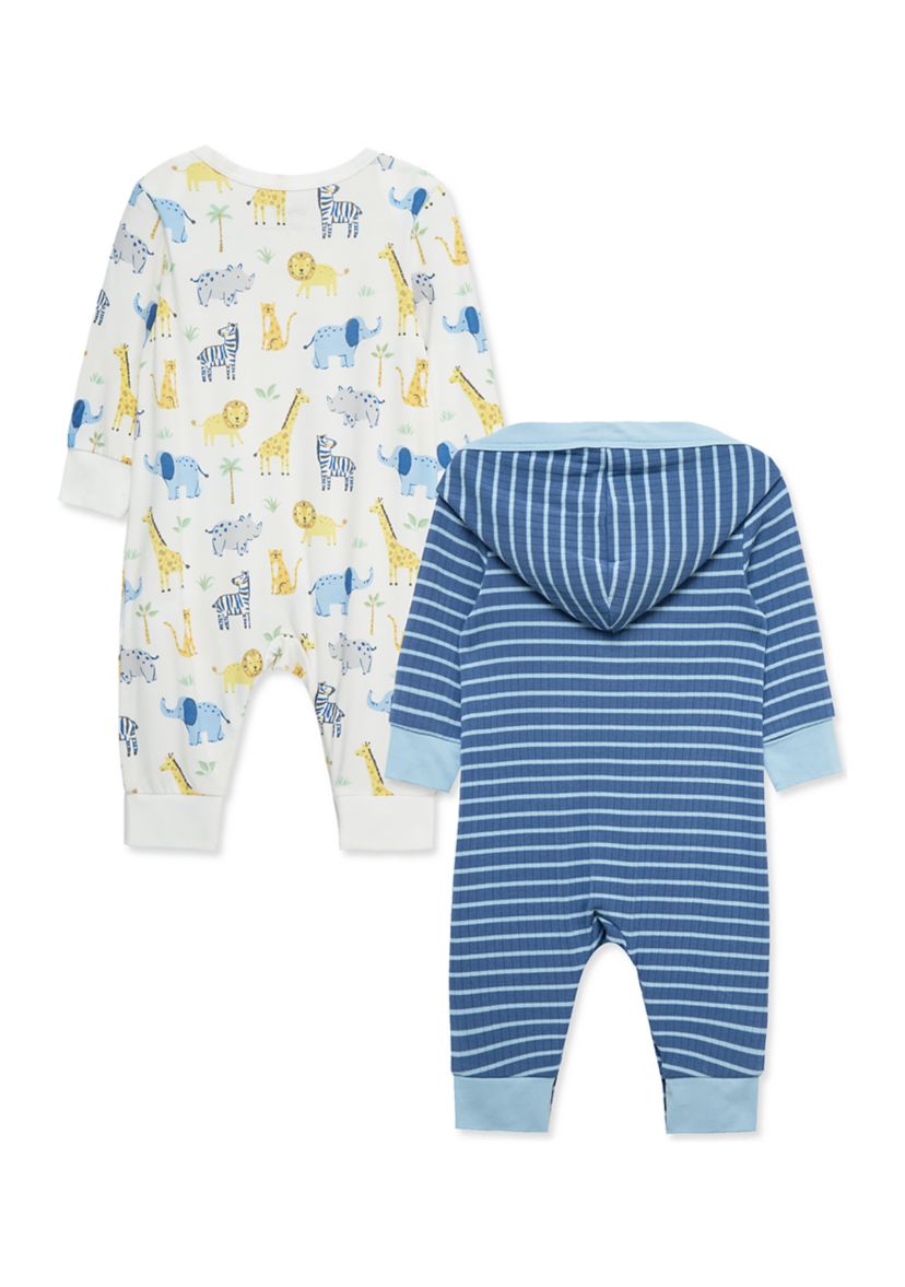 Baby Boys Jungle Fun 2 Pack Coveralls