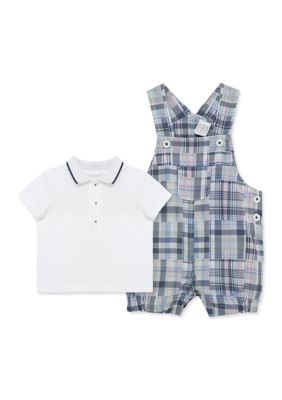 Little Me Baby Boys Check Shortall Set