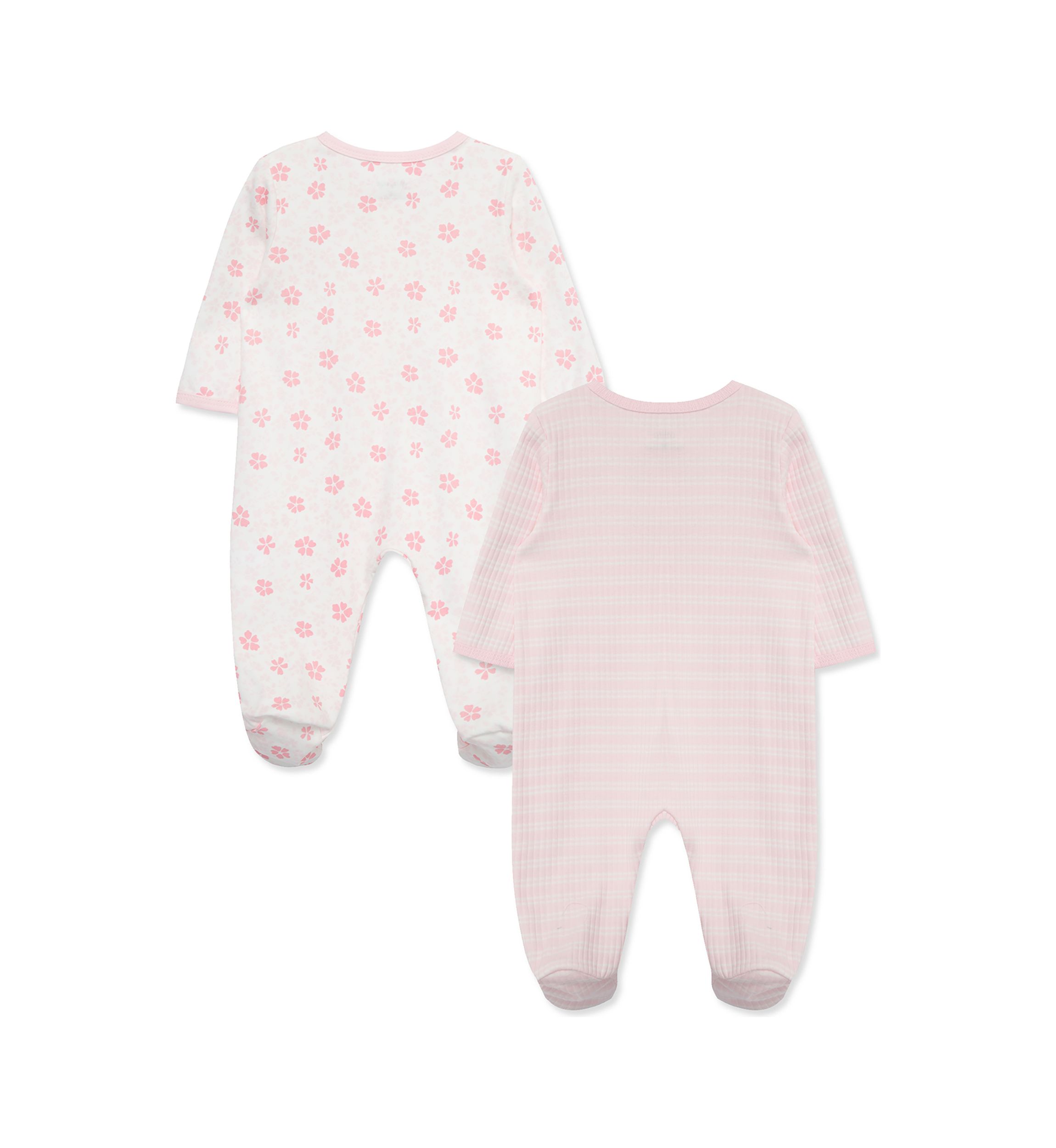 Baby Girls Petals 2 Pack Footies