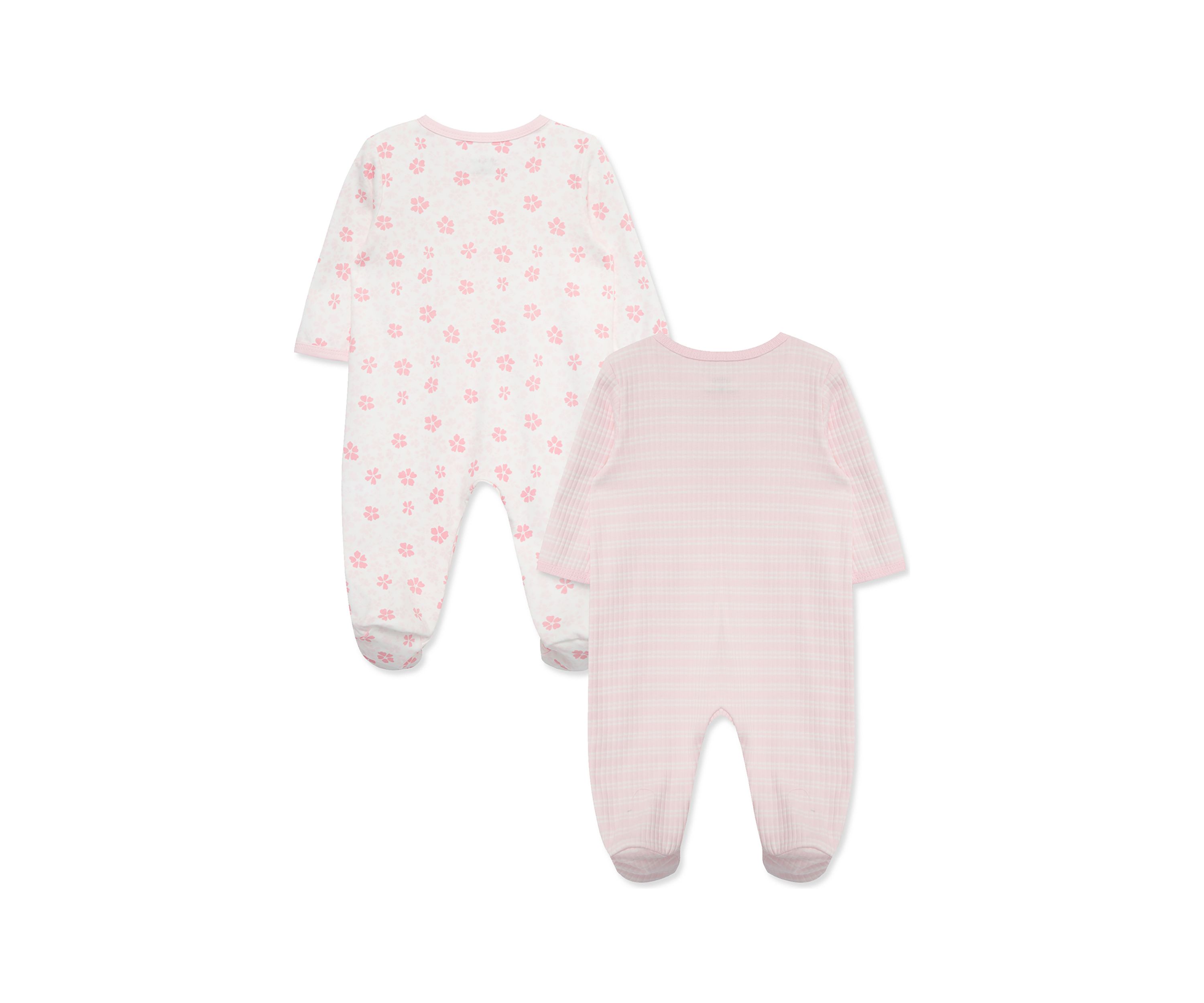 Baby Girls Petals 2 Pack Footies