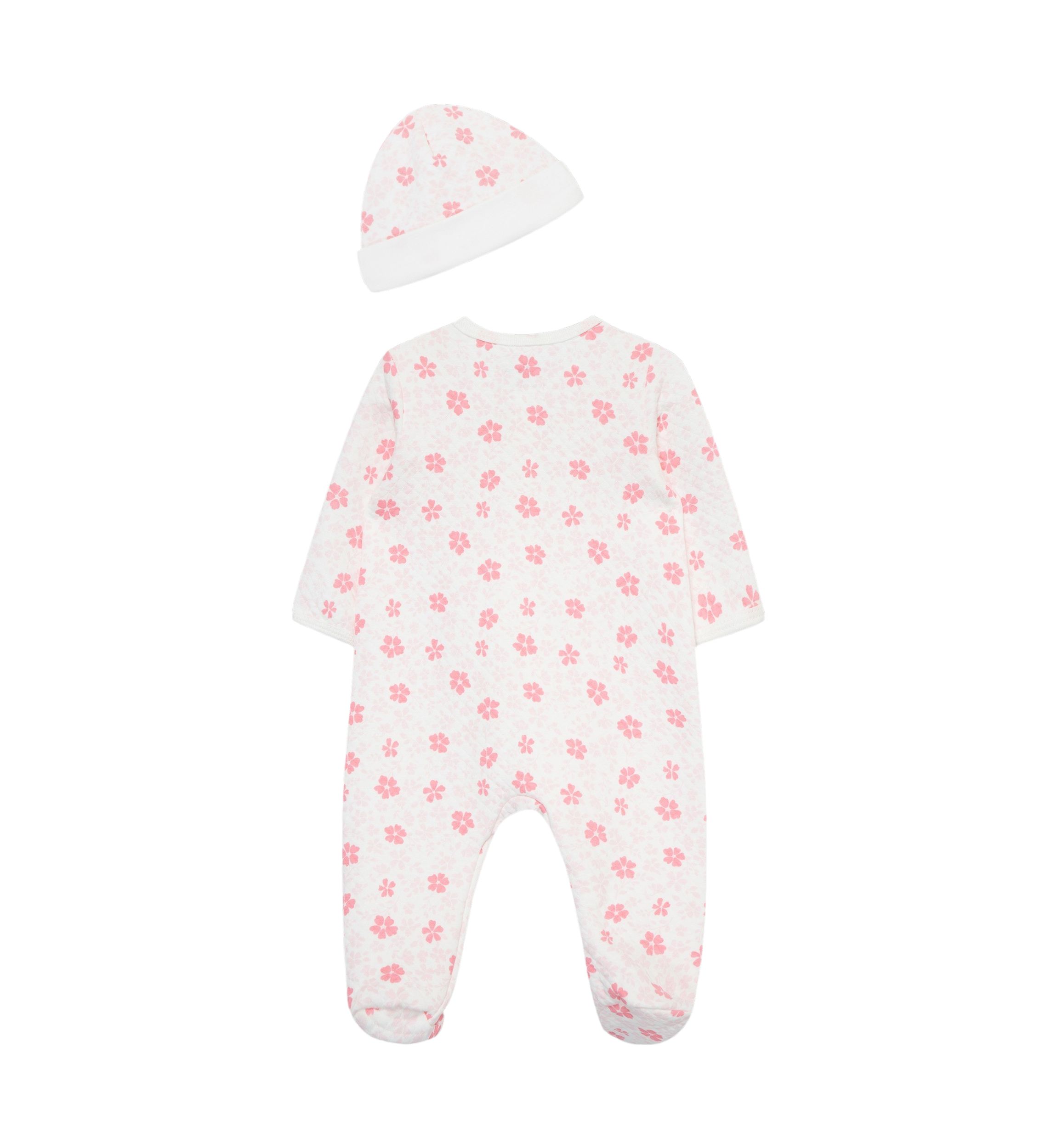 Baby Girls Petals Quilted Footie Pajamas with Hat