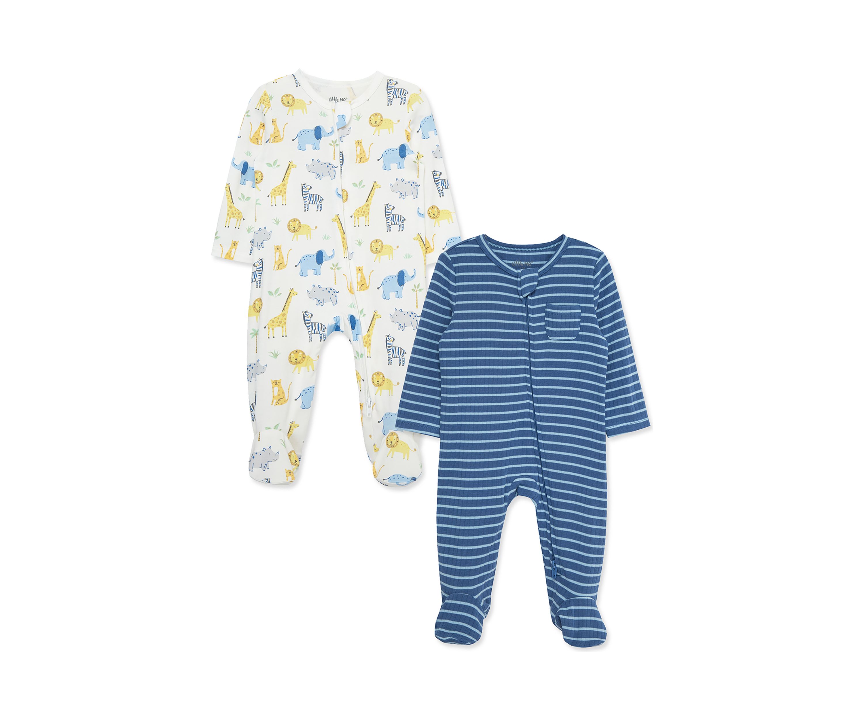 Baby Boys Jungle Fun 2 Pack Footie Pajamas