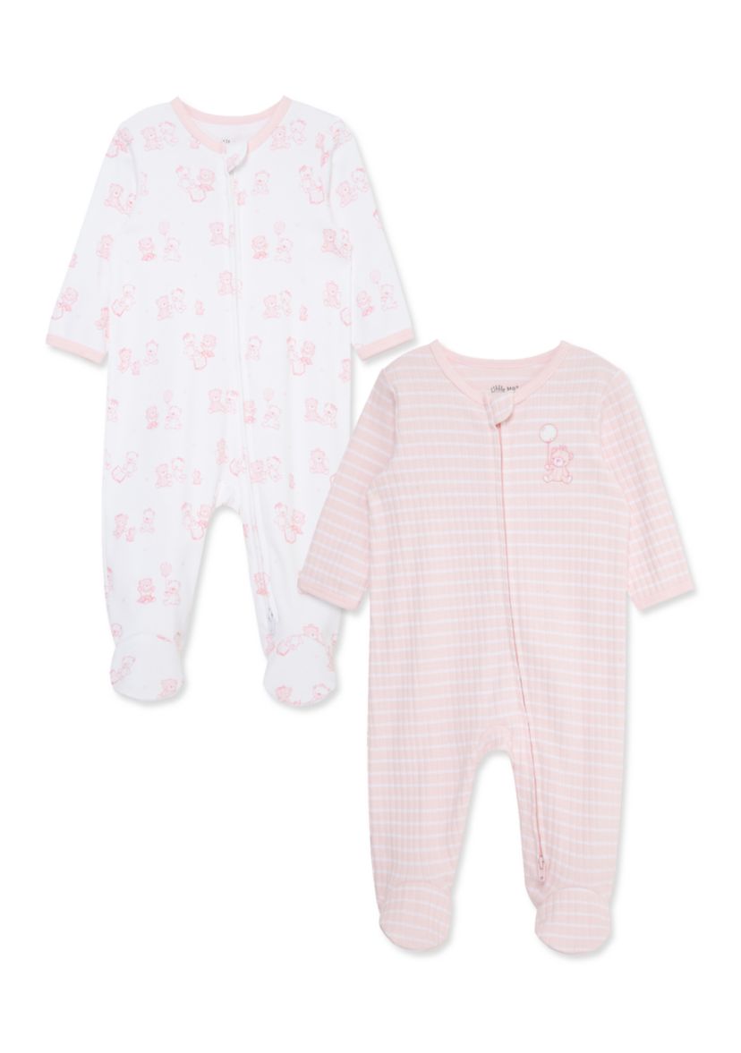 Baby Girls Bears 2 Pack Footies
