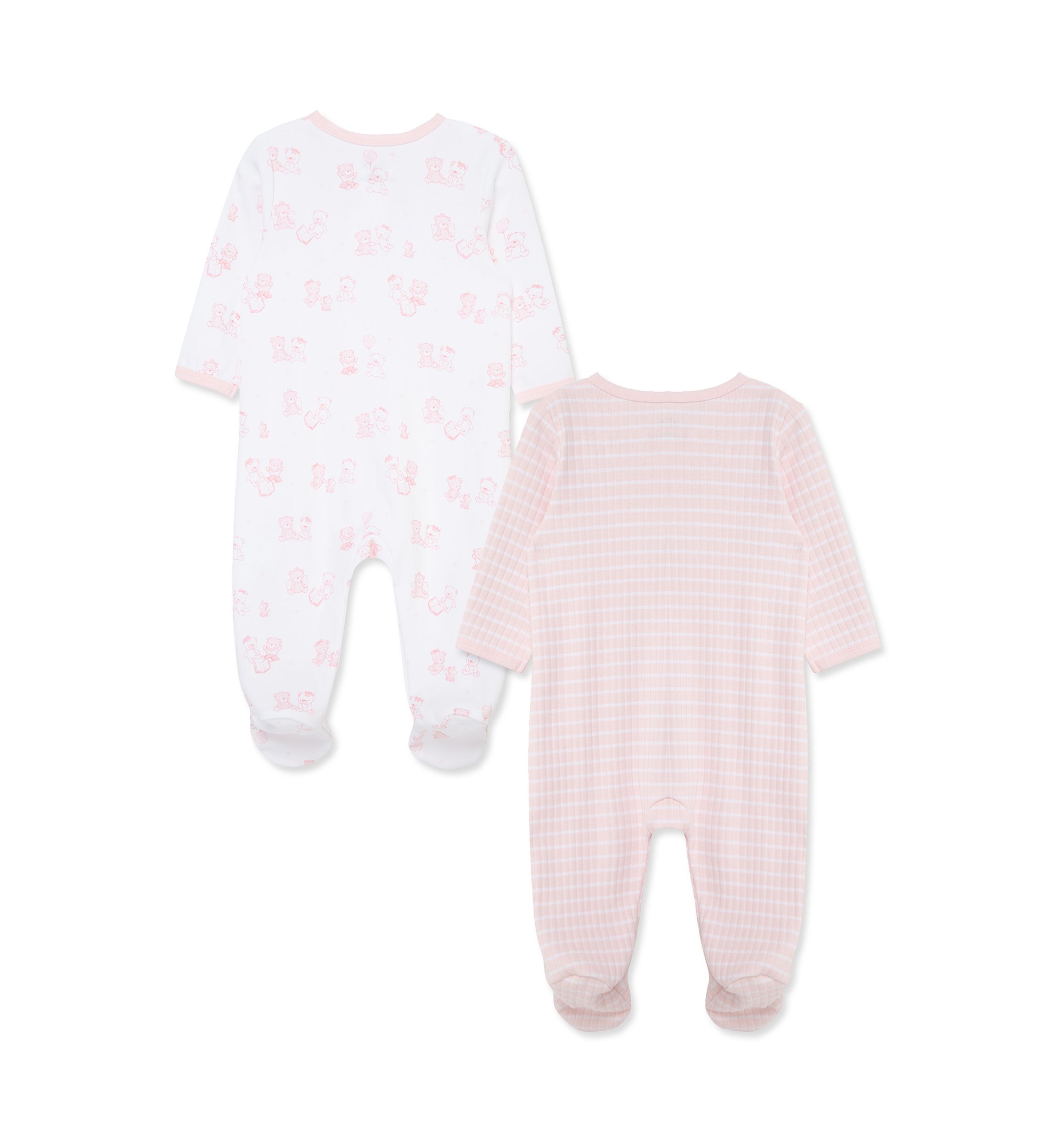 Baby Girls Bears 2 Pack Footies