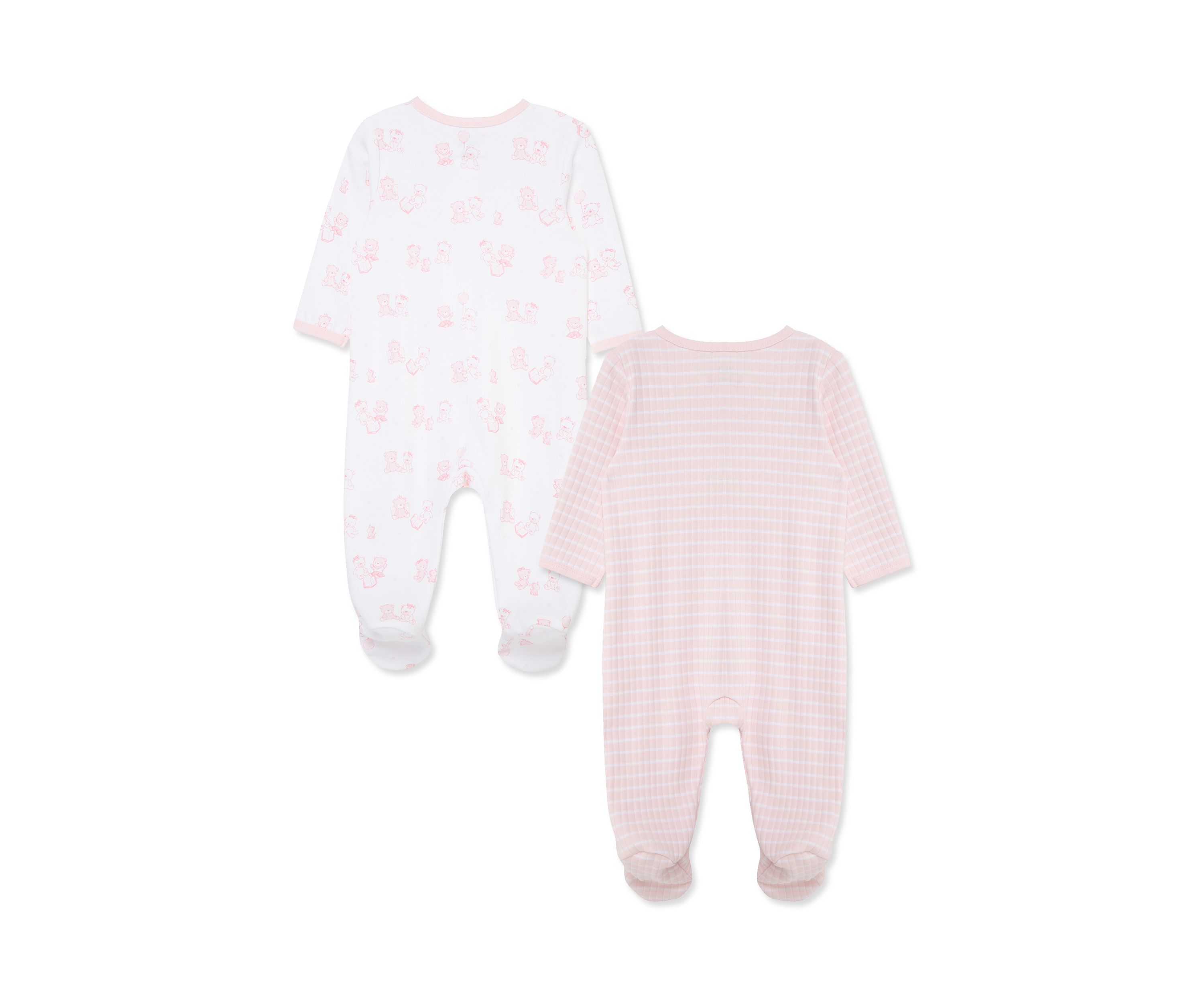 Baby Girls Bears 2 Pack Footies