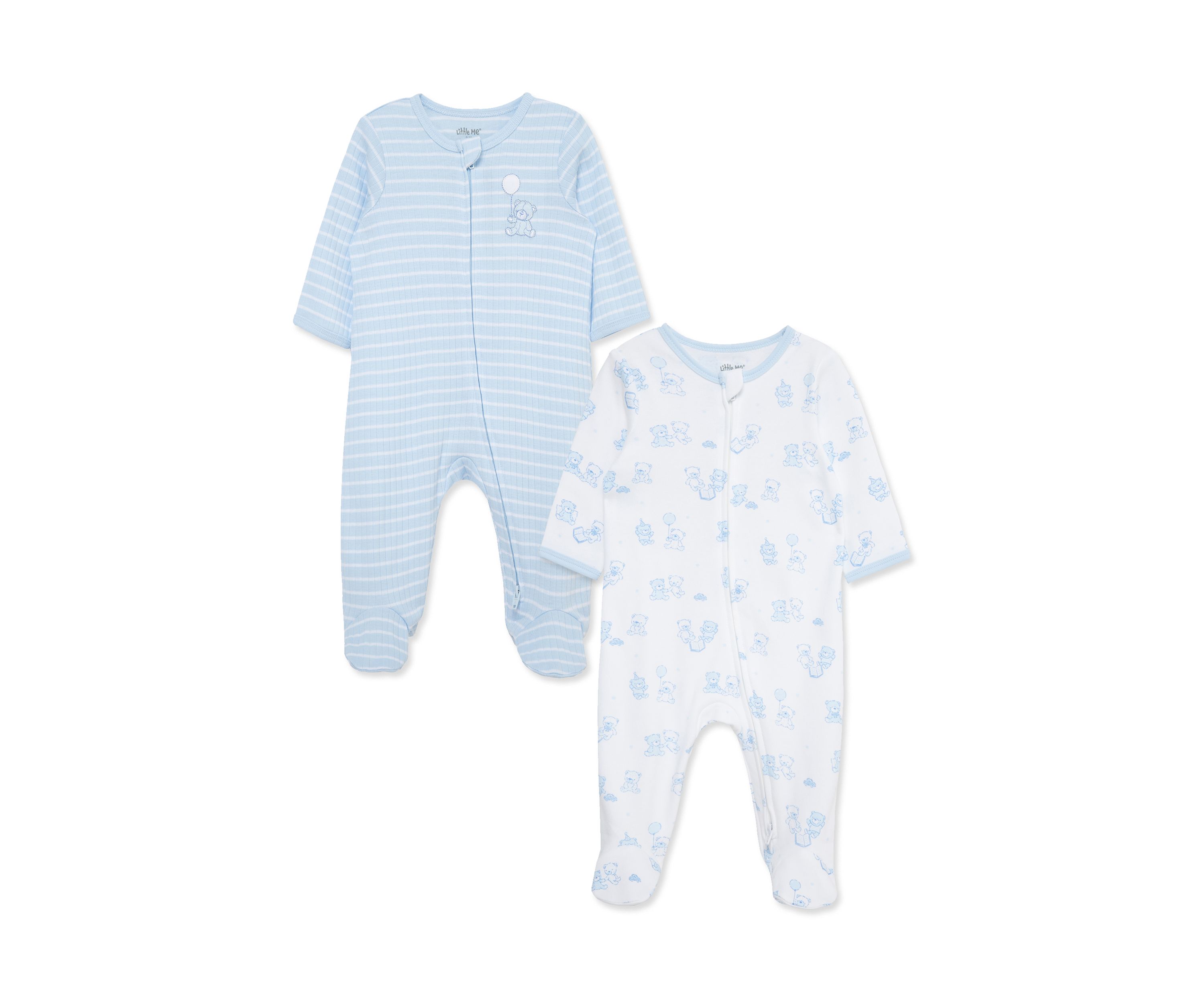 Baby Boys Bears 2 Pack Footies