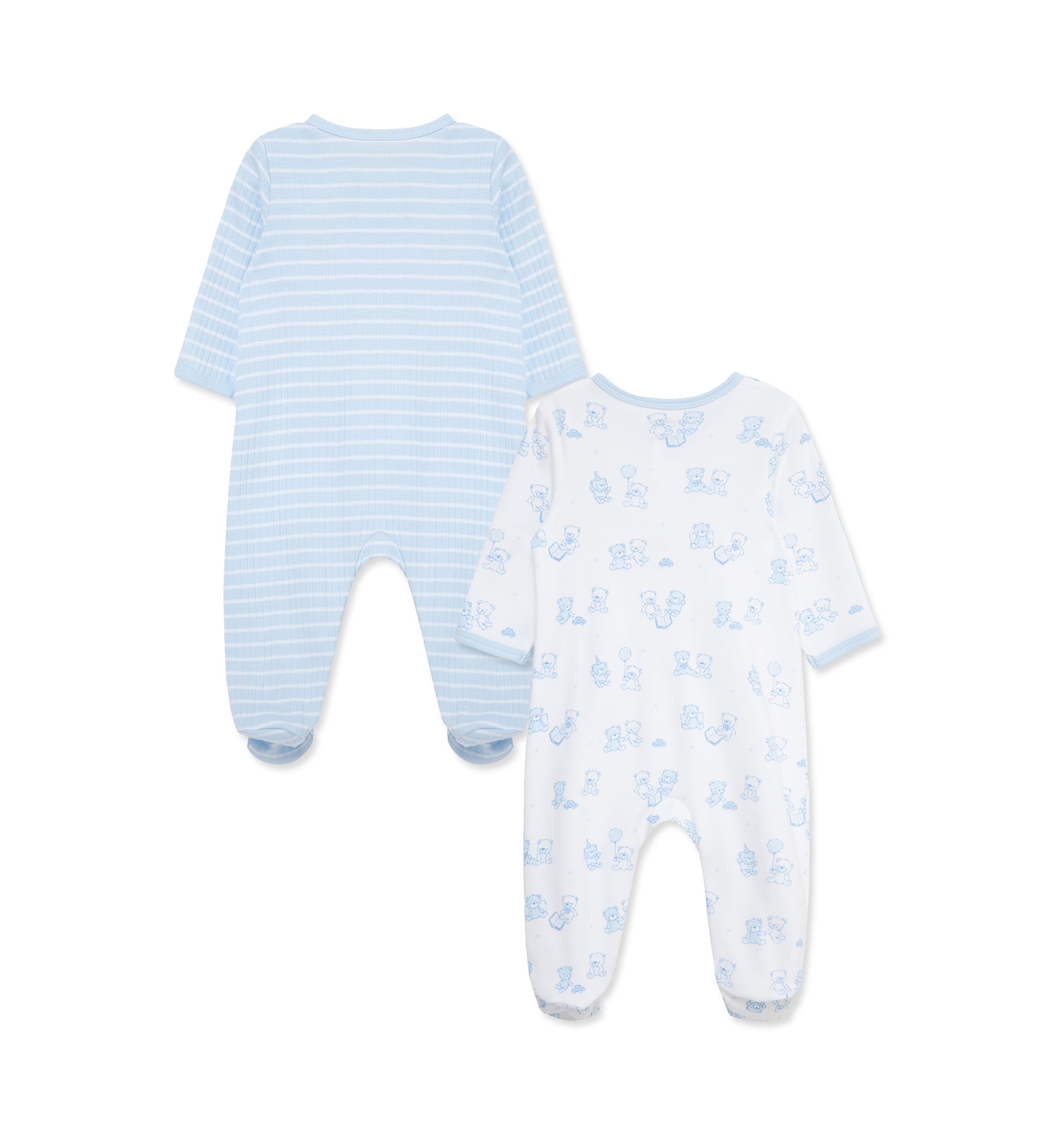 Baby Boys Bears 2 Pack Footies