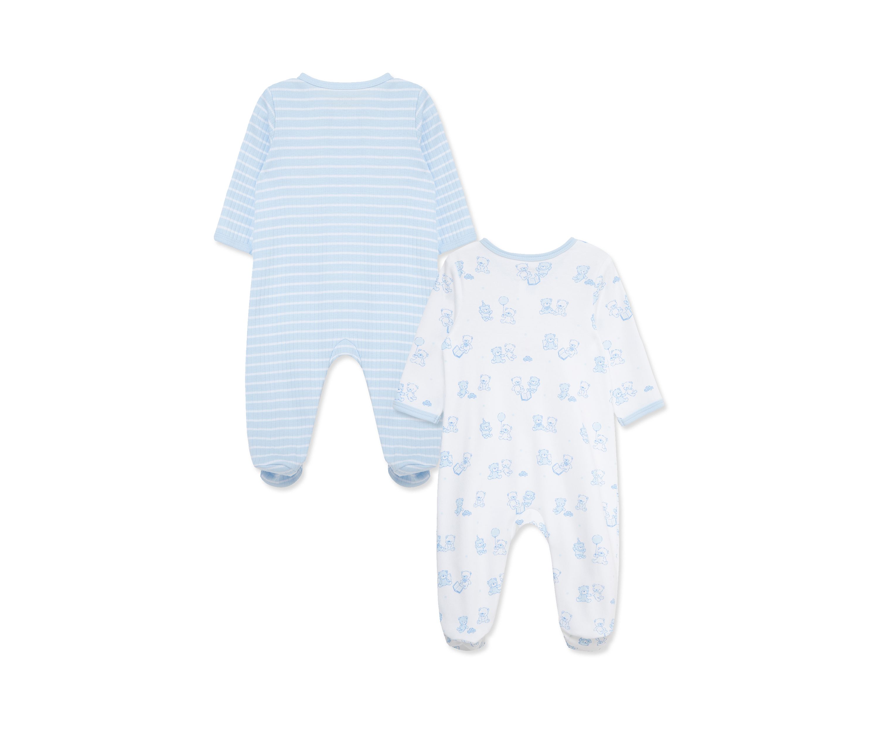 Baby Boys Bears 2 Pack Footies