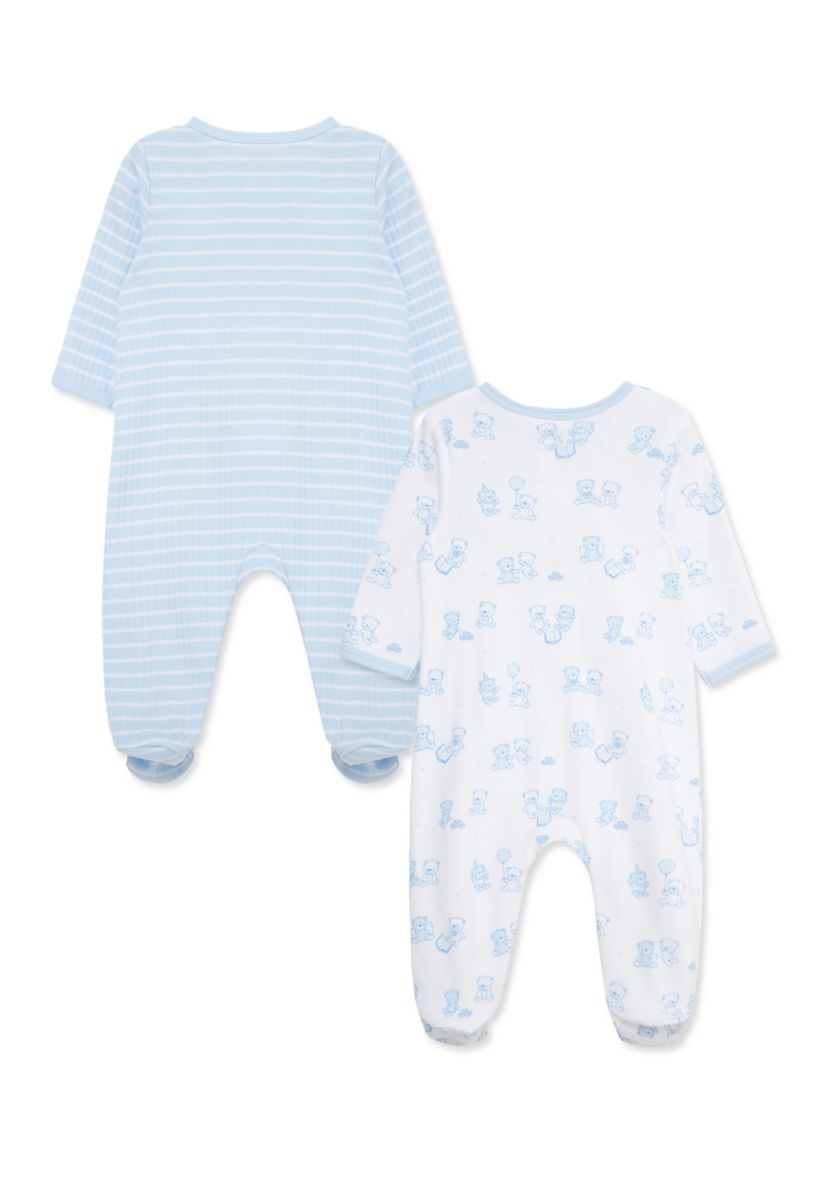 Baby Boys Bears 2 Pack Footies