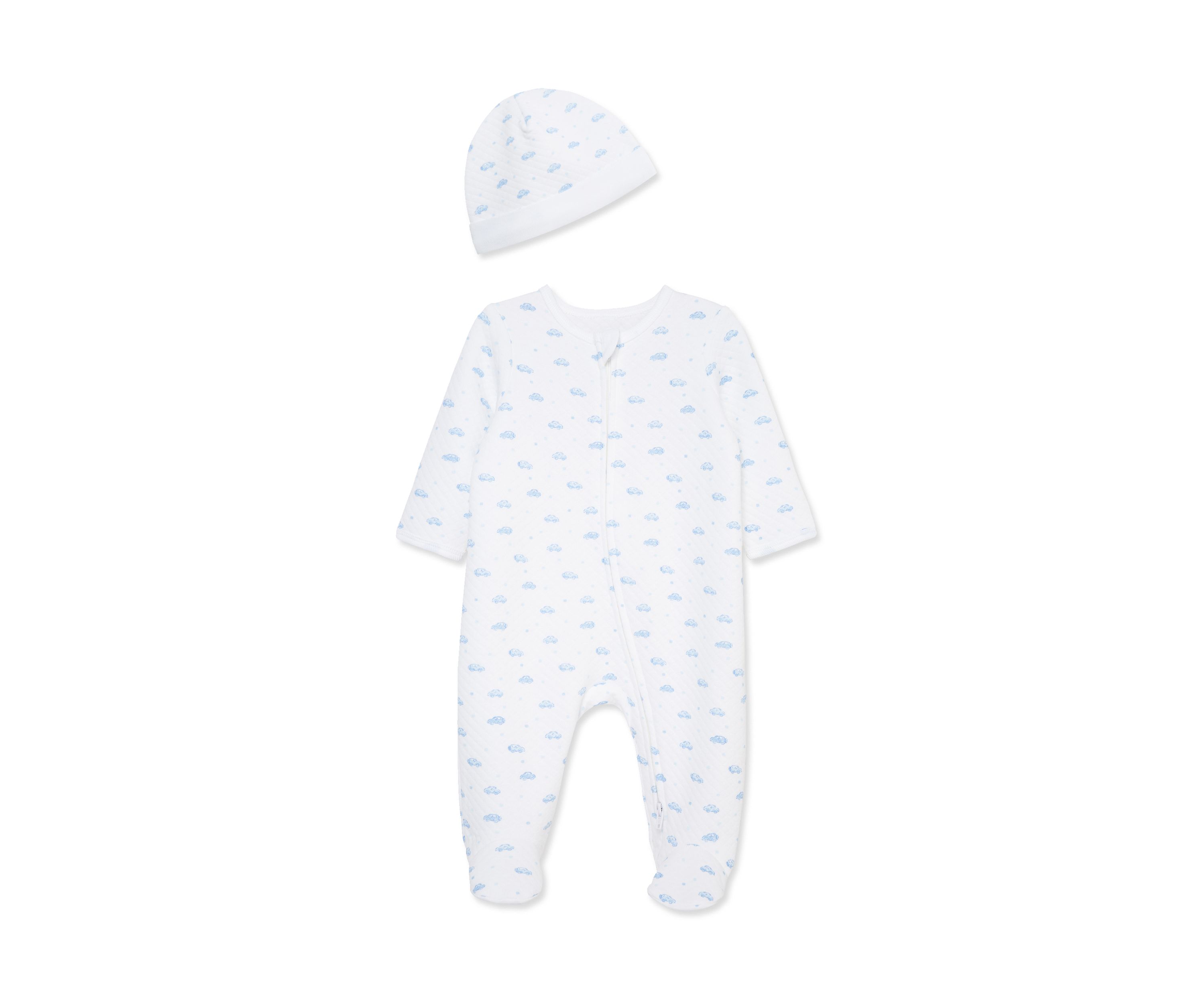 Baby Boys Cars Quilt Footie with Hat