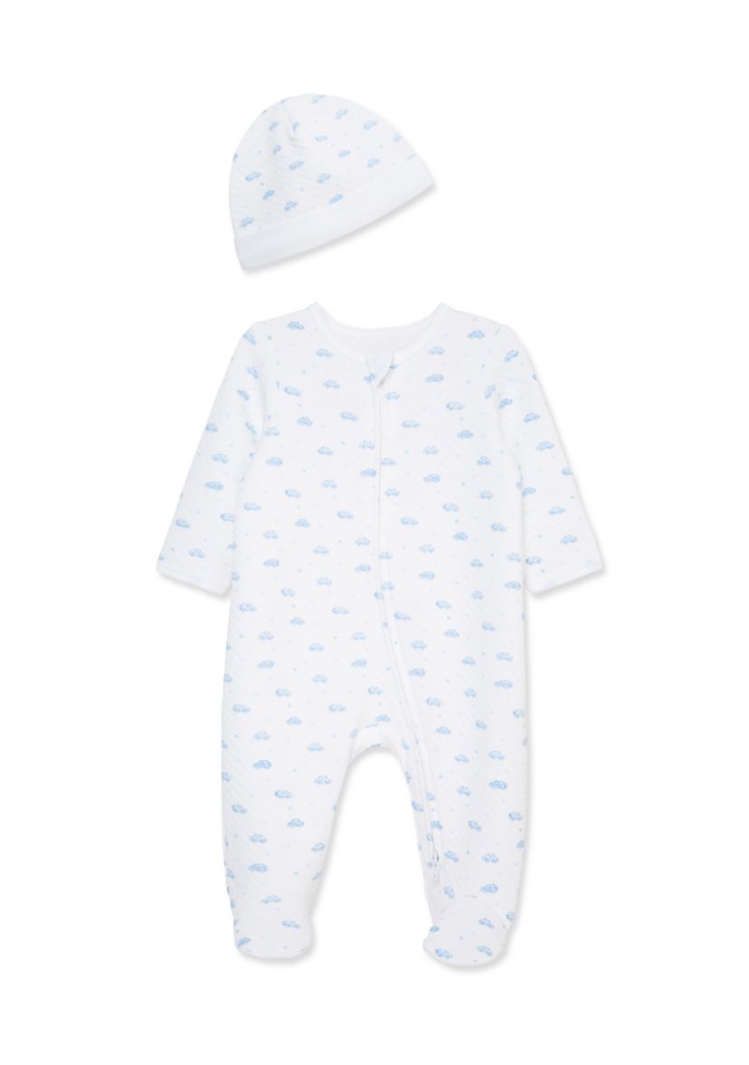 Baby Boys Cars Quilt Footie with Hat