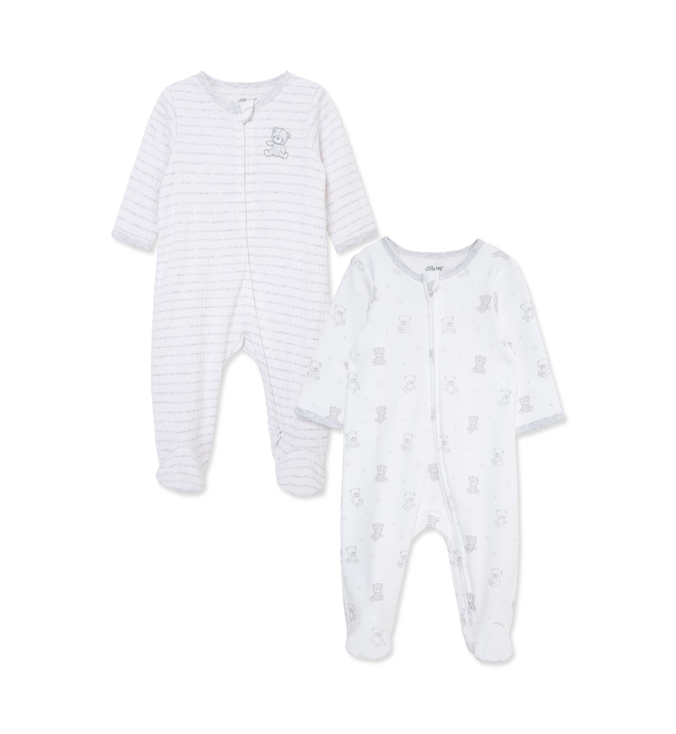 Baby Boys Bears 2 Pack Footies