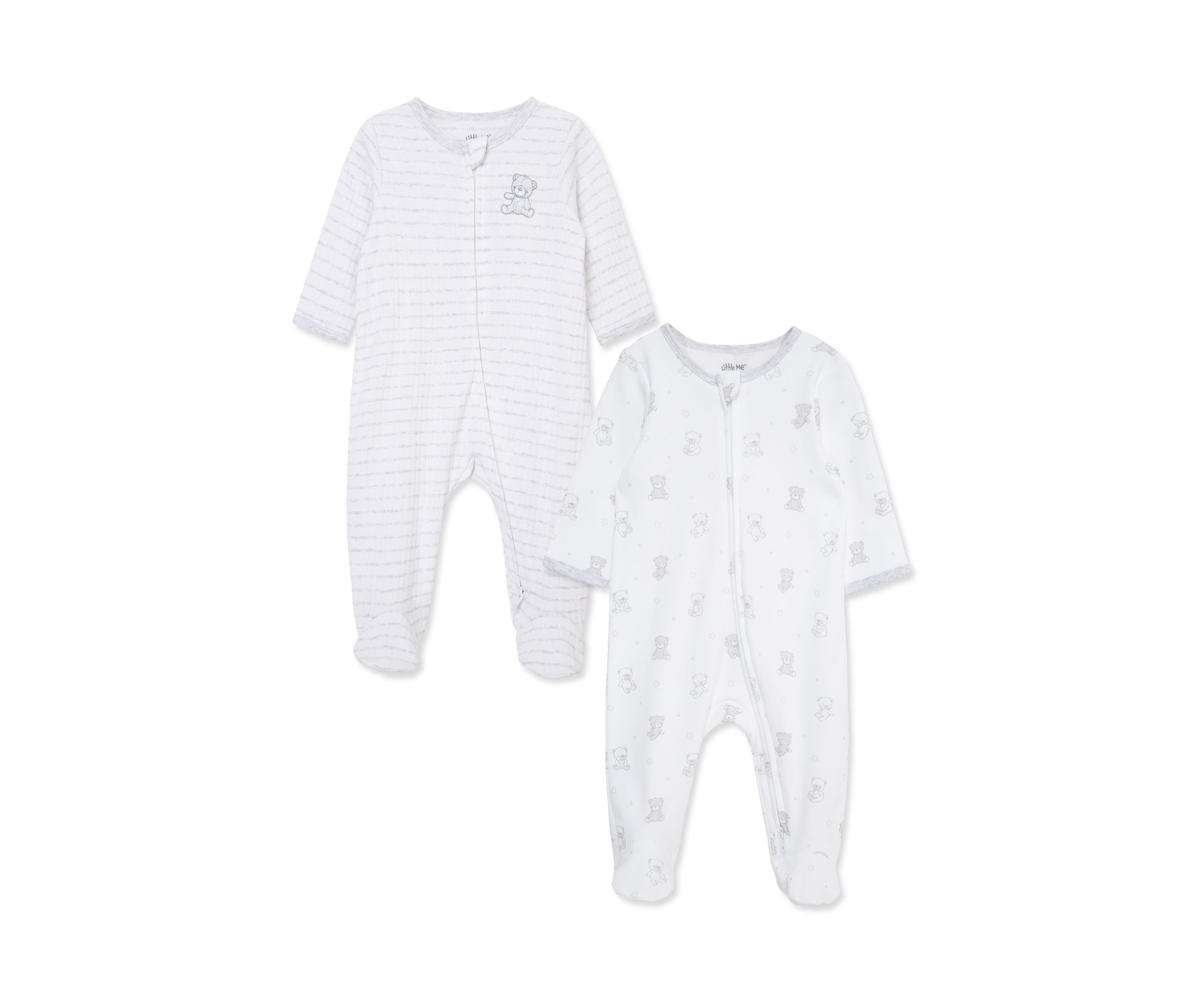 Baby Boys Bears 2 Pack Footies